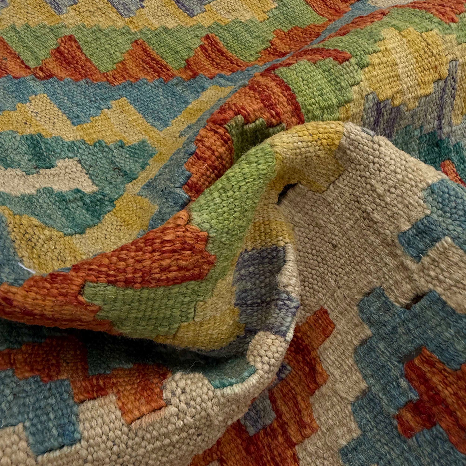 Handmade Multi Kilim Geometric 10' Runner