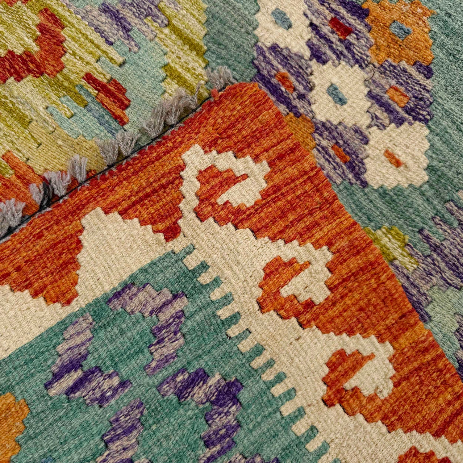 Handmade Multi Kilim Geometric 10' Runner