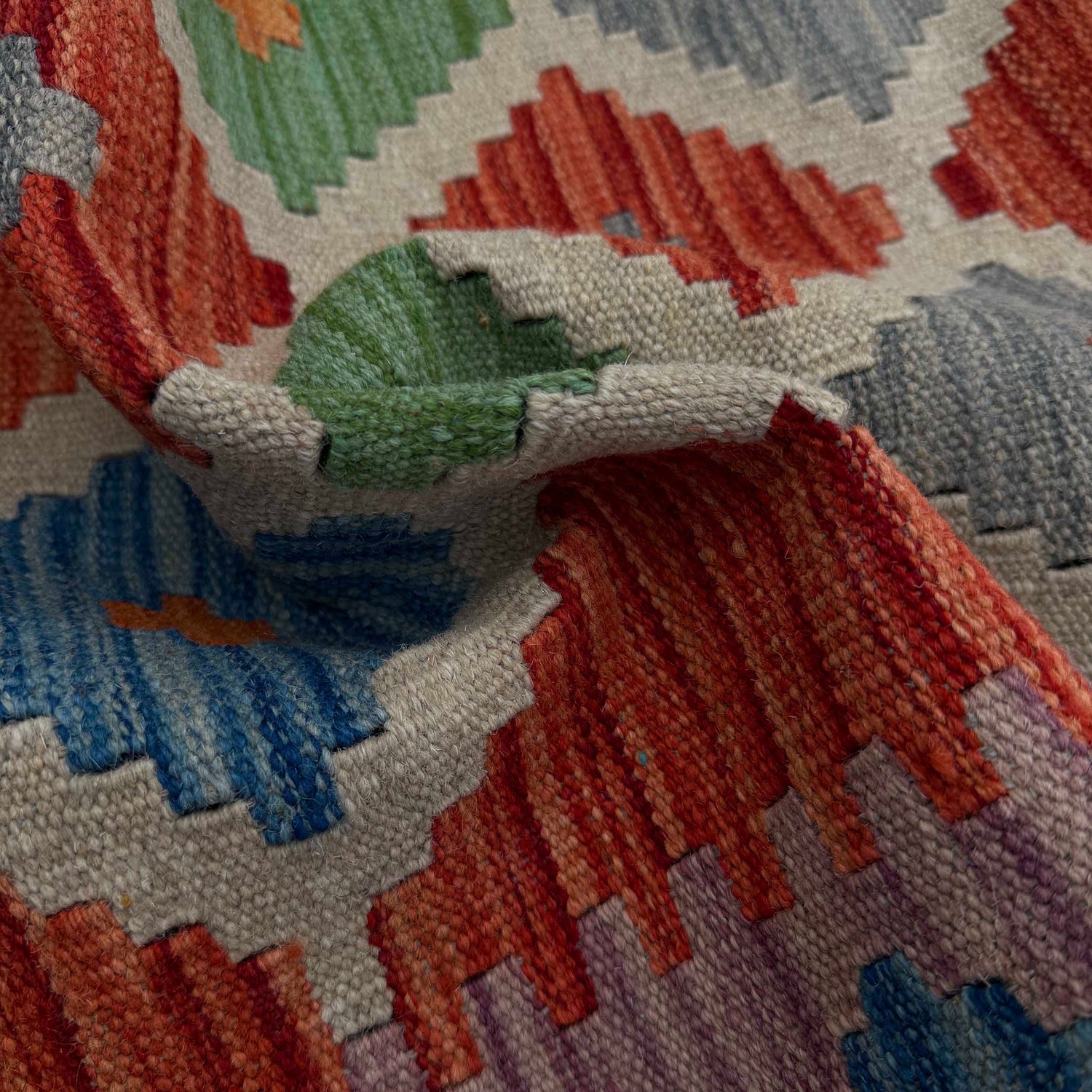 Handmade Multi Kilim Geometric 10' Runner