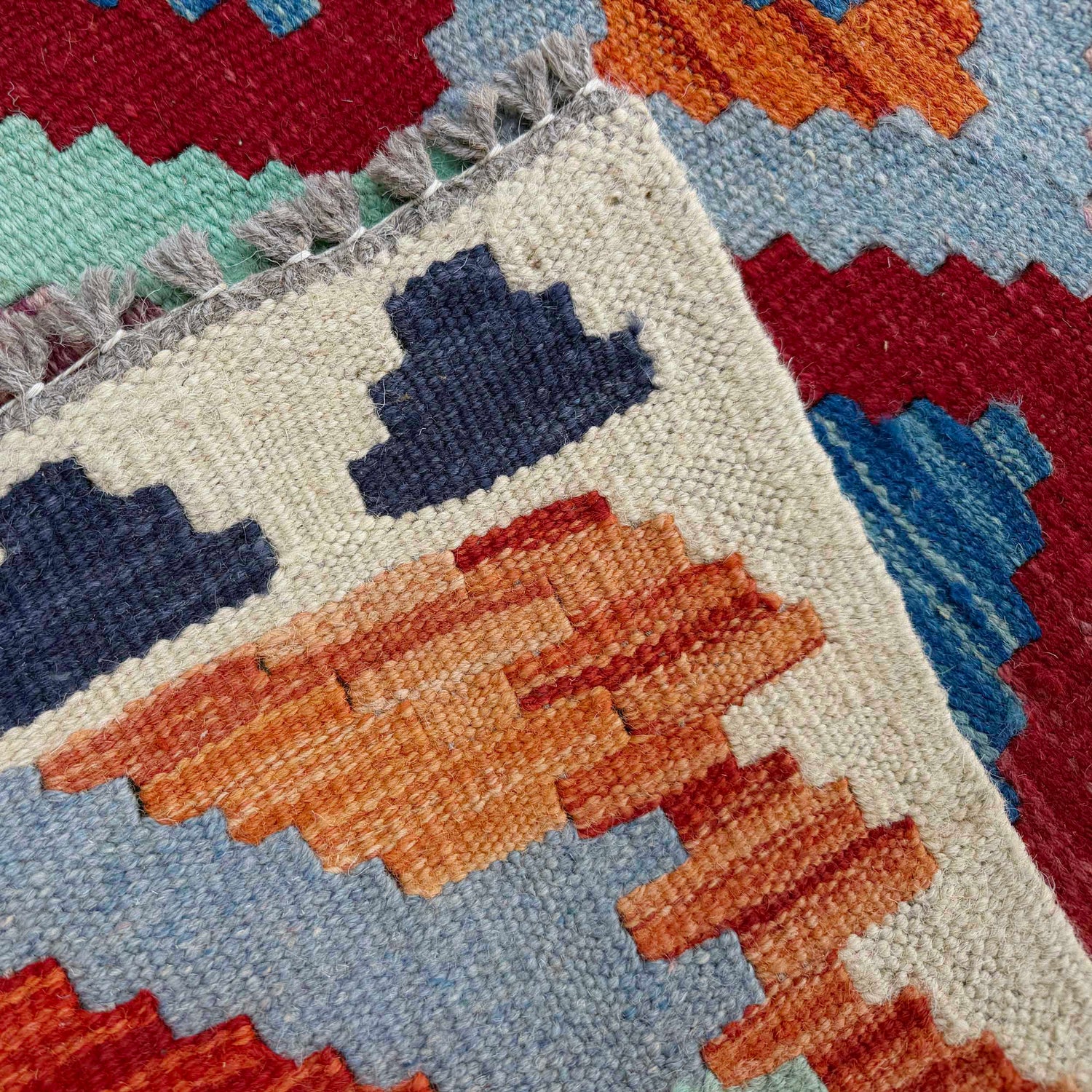 Handmade Multi Kilim Geometric 8' Runner