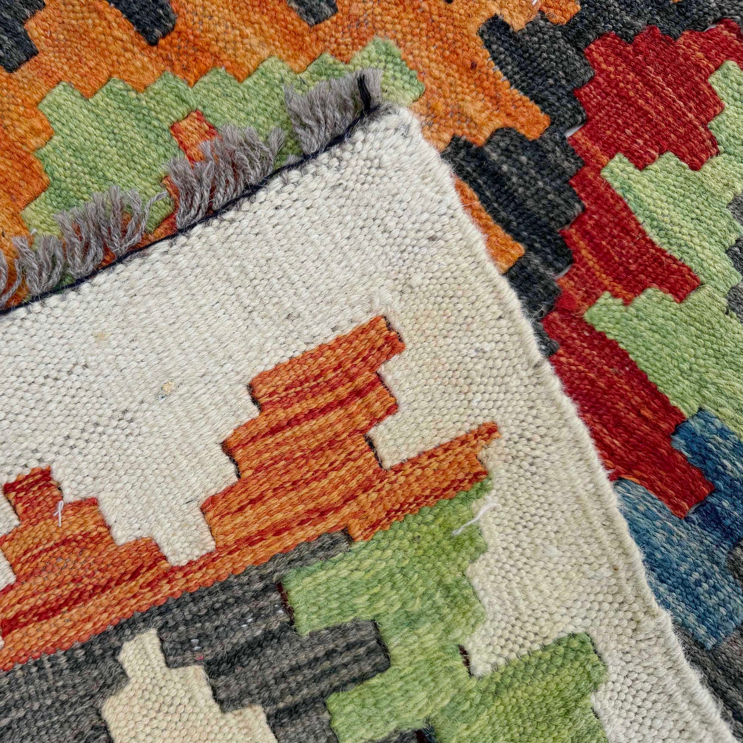 Handmade Multi Kilim Geometric 10' Runner