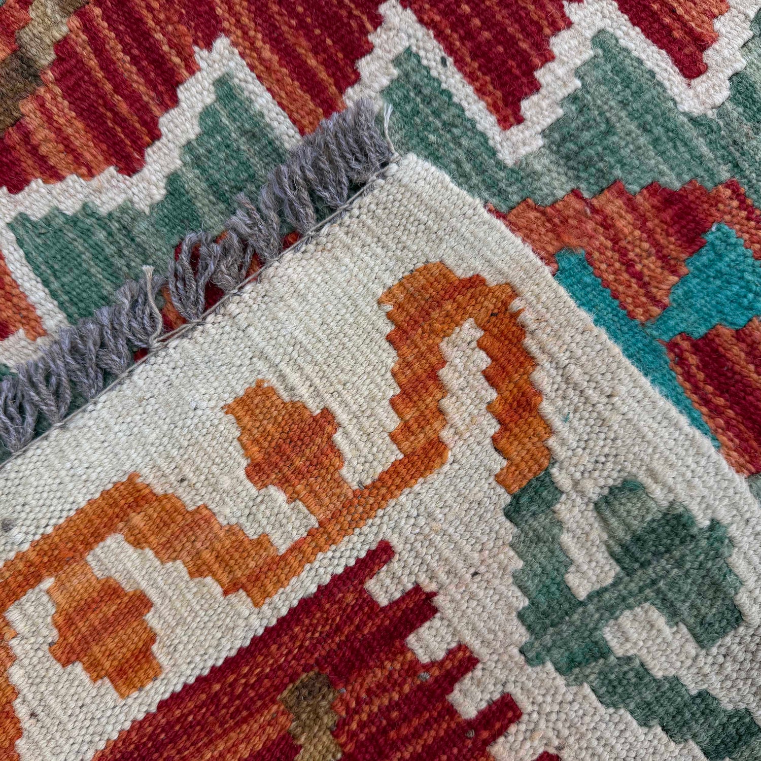 Handmade Multi Kilim Geometric 10' Runner