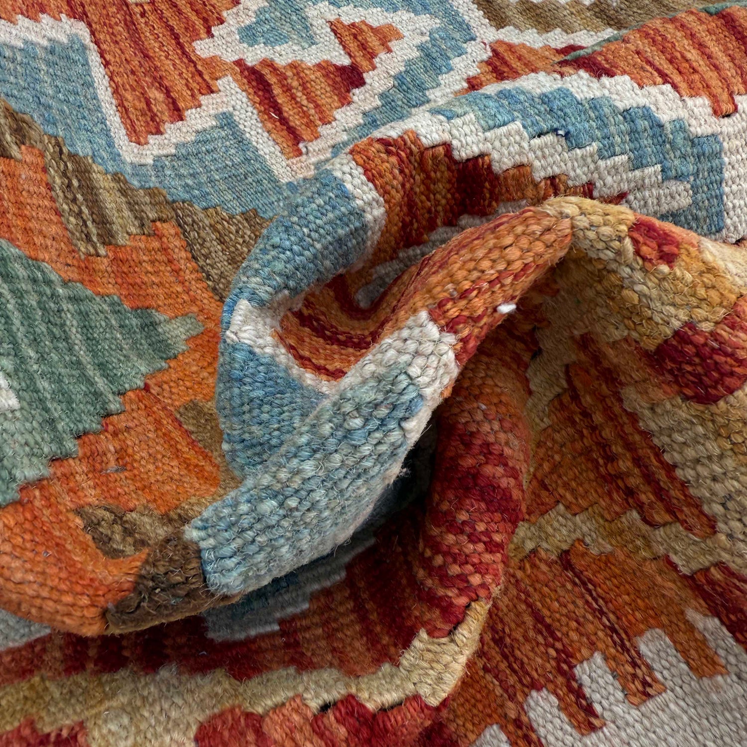 Handmade Multi Kilim Geometric 10' Runner