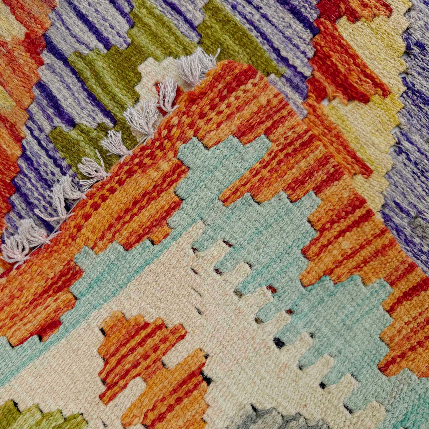 Handmade Multi Kilim Geometric 8' Runner