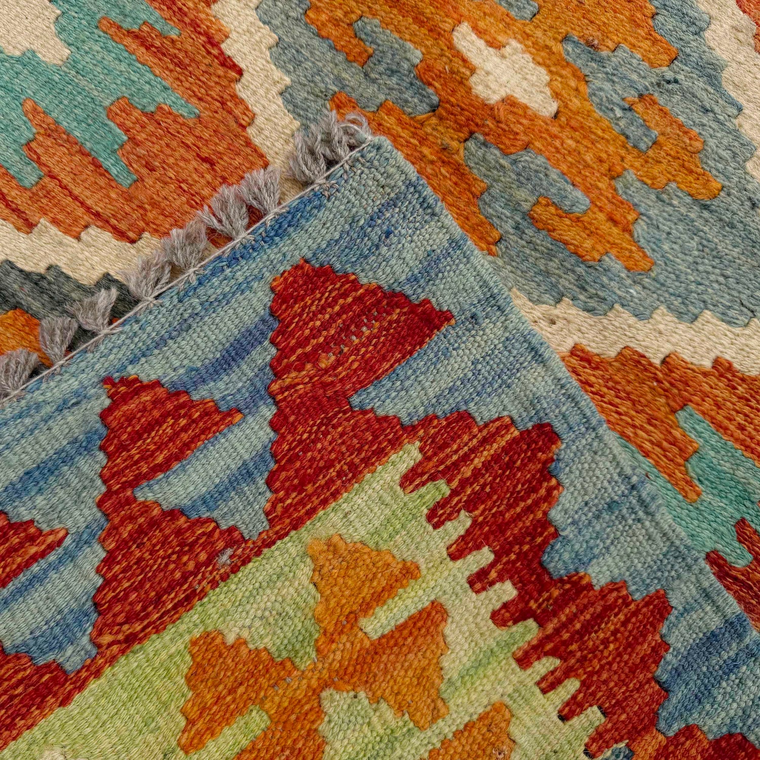 Handmade Multi Kilim Geometric 10' Runner