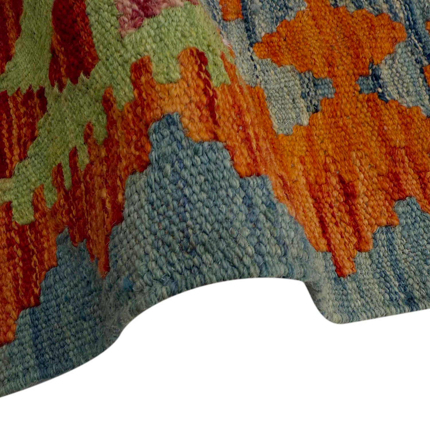 Handmade Multi Kilim Geometric 10' Runner