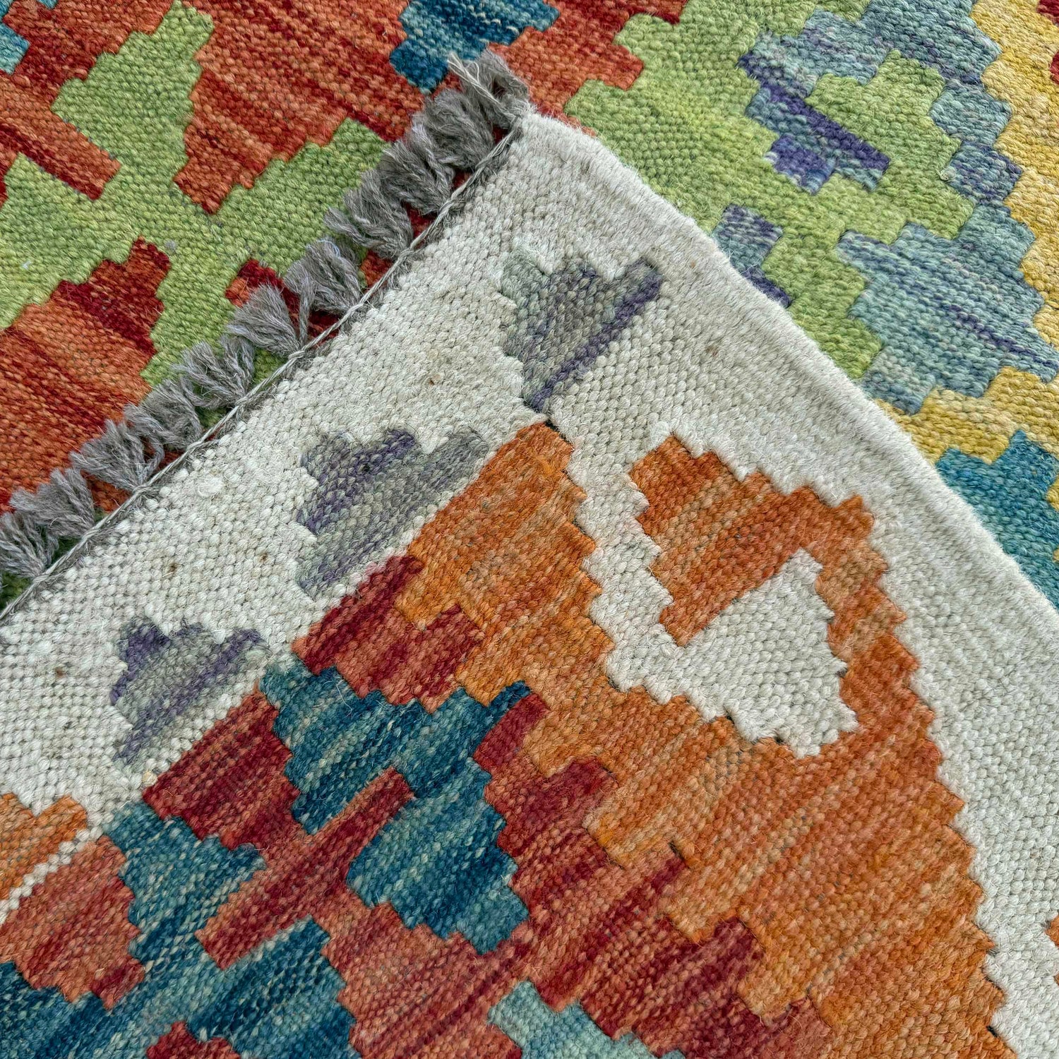 Handmade Multi Kilim Geometric 10' Runner