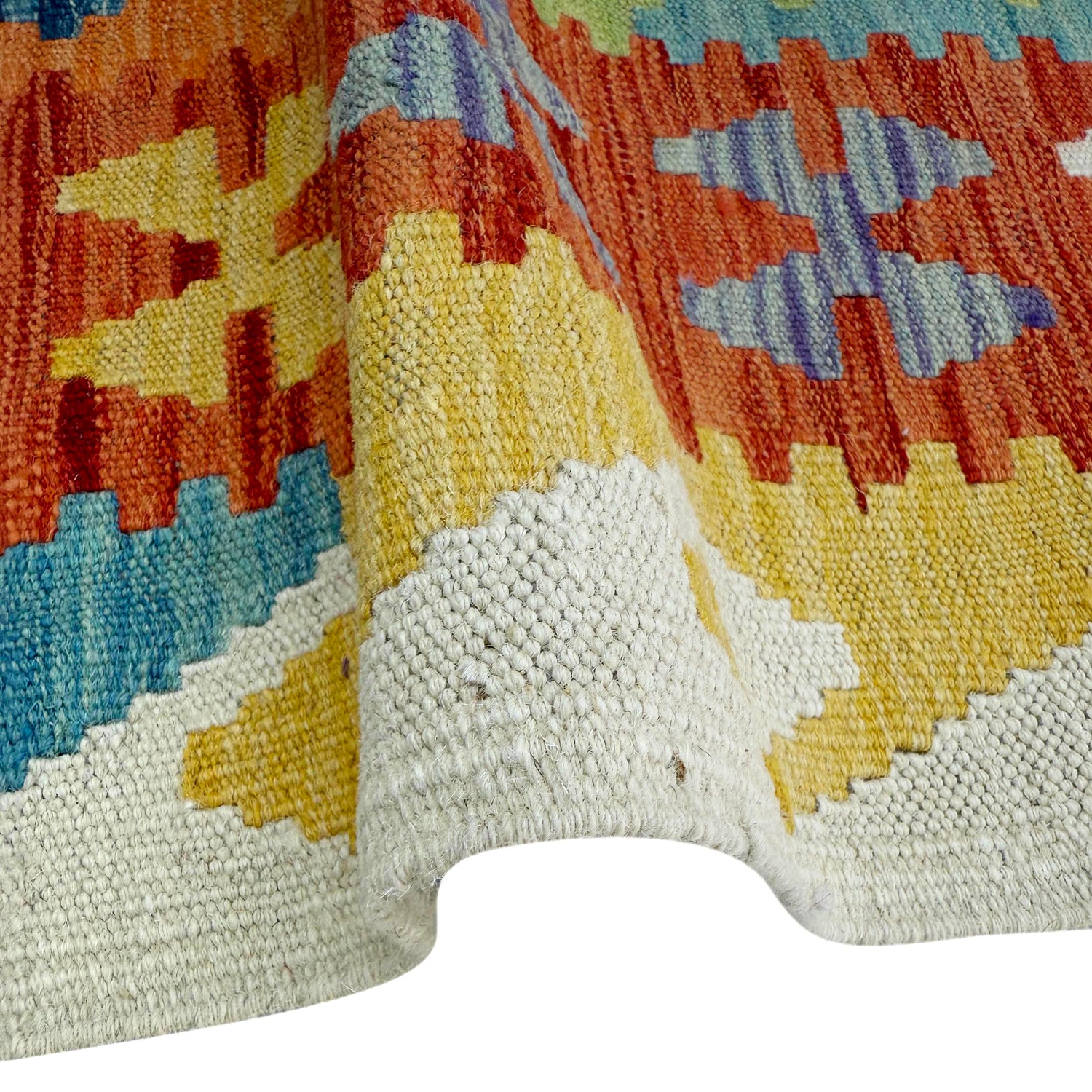 Handmade Multi Kilim Geometric 10' Runner