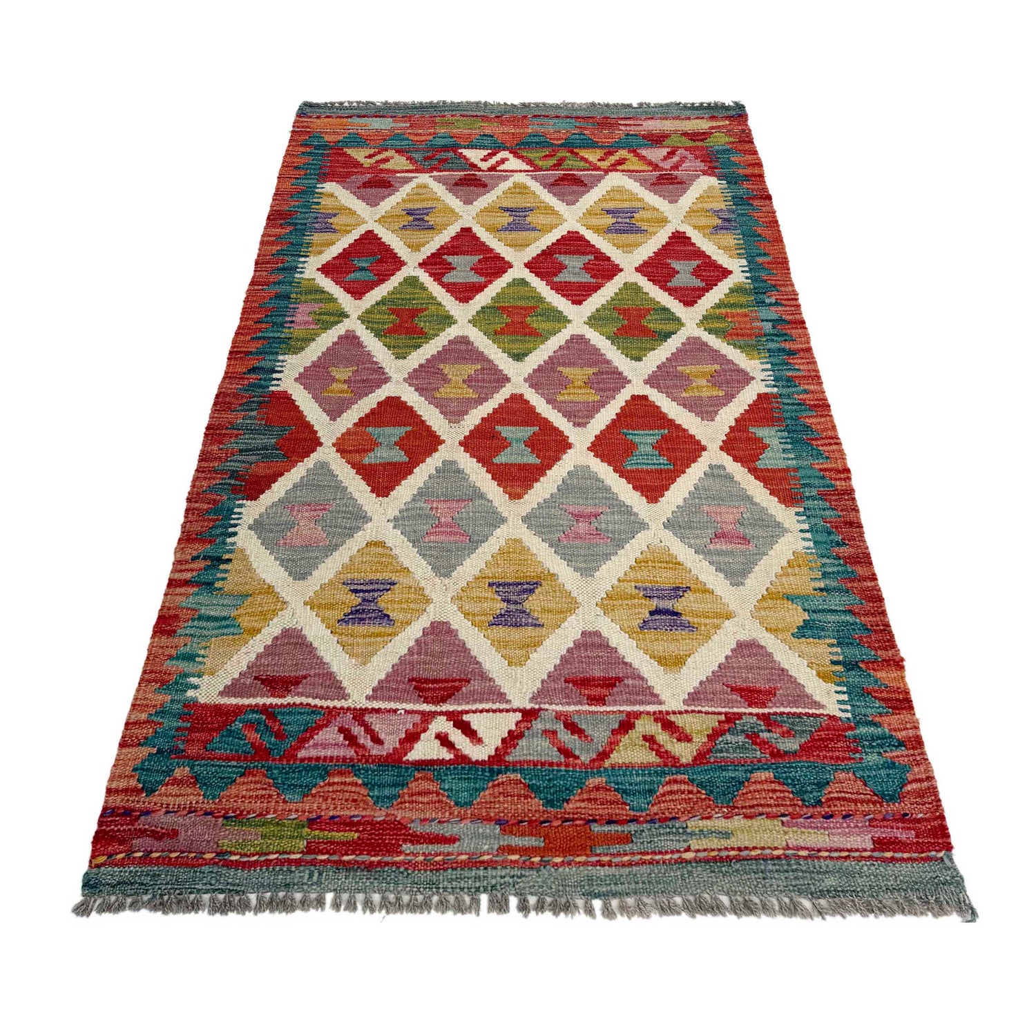 Handmade Multi Kilim Geometric 2x4 ft