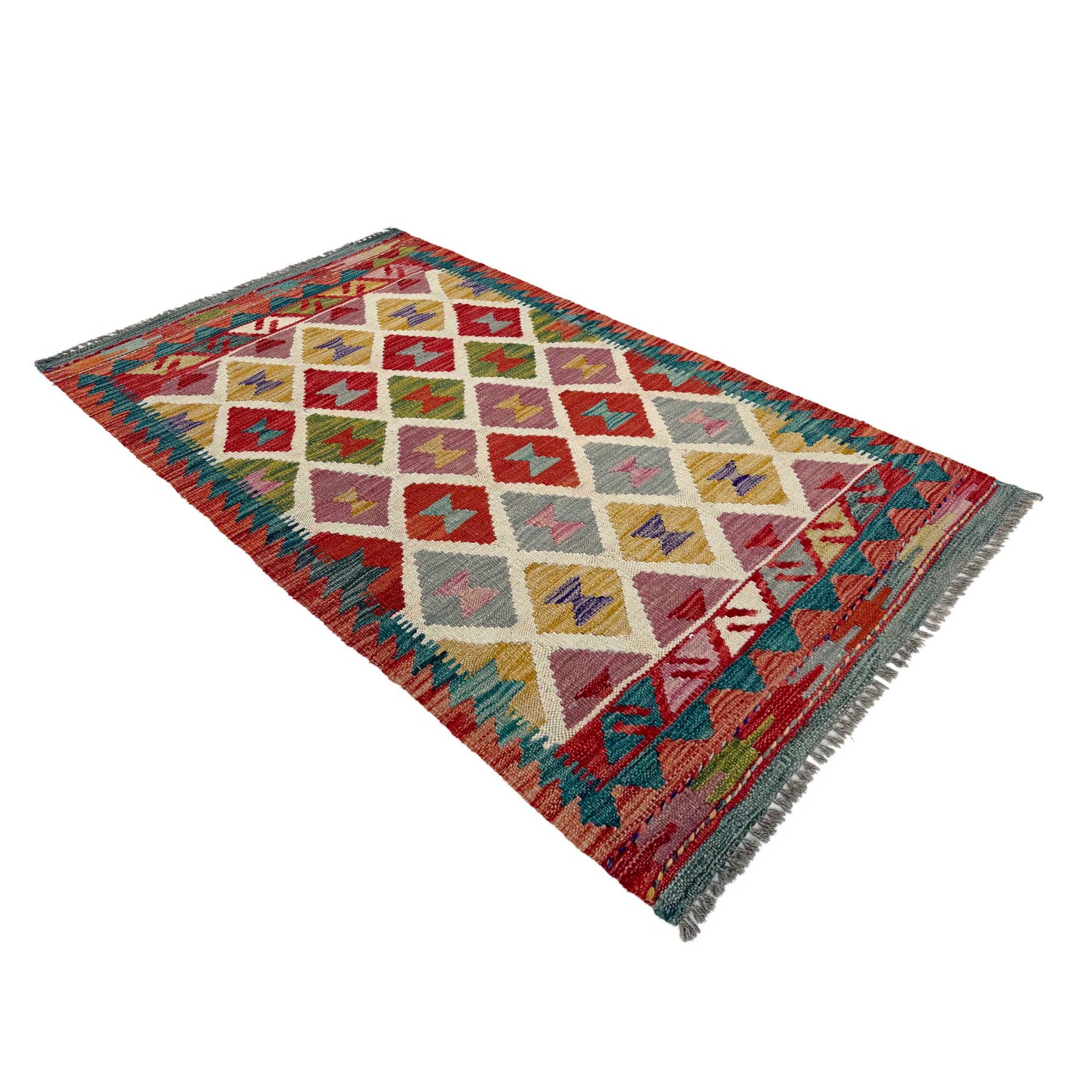 Handmade Multi Kilim Geometric 2x4 ft