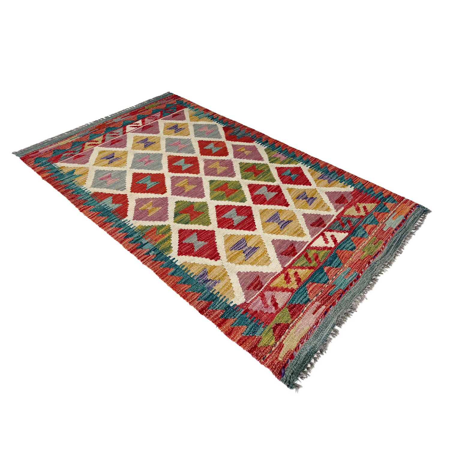 Handmade Multi Kilim Geometric 2x4 ft