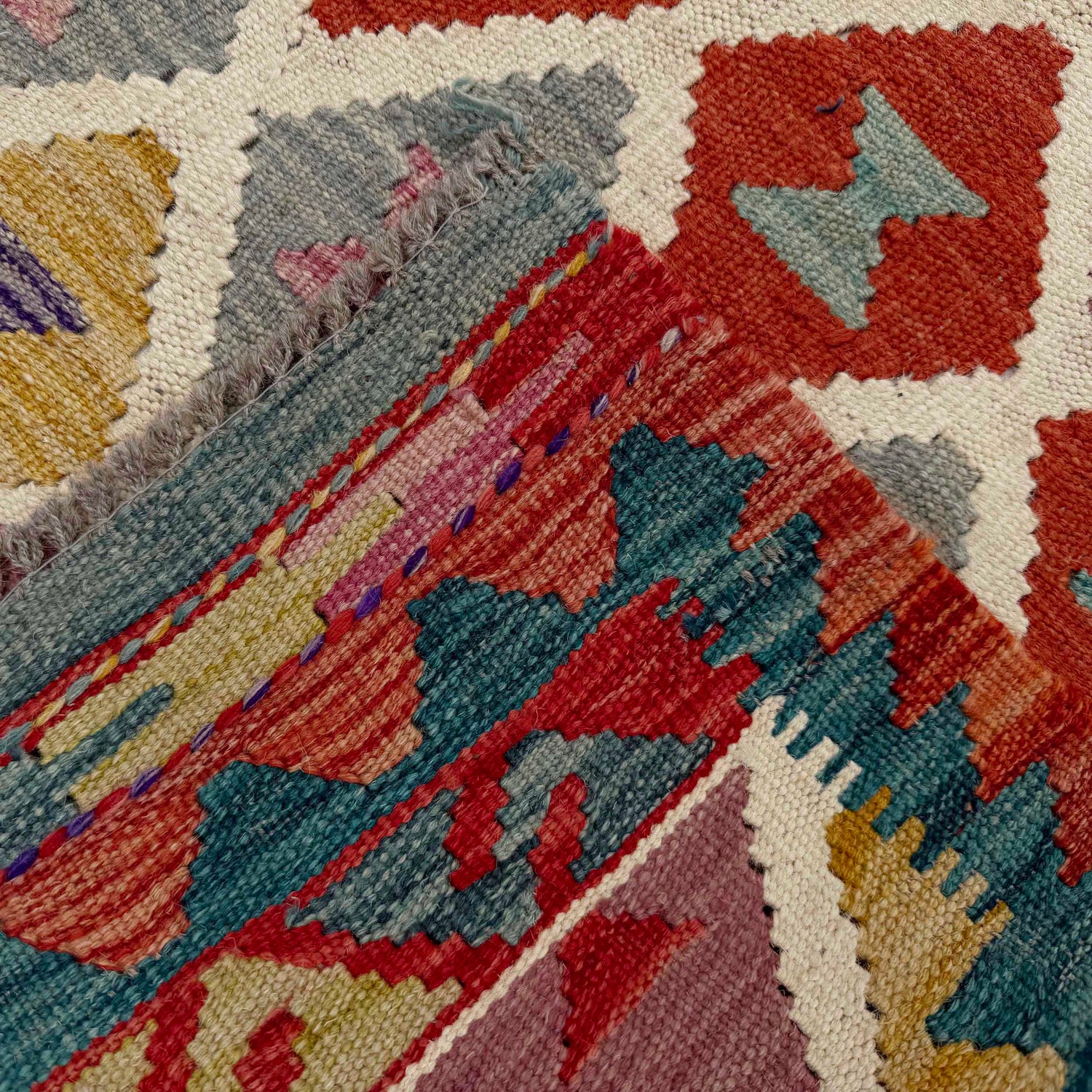 Handmade Multi Kilim Geometric 2x4 ft