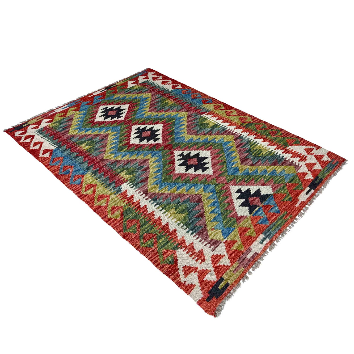 Handmade Multi Kilim Geometric 2x4 ft