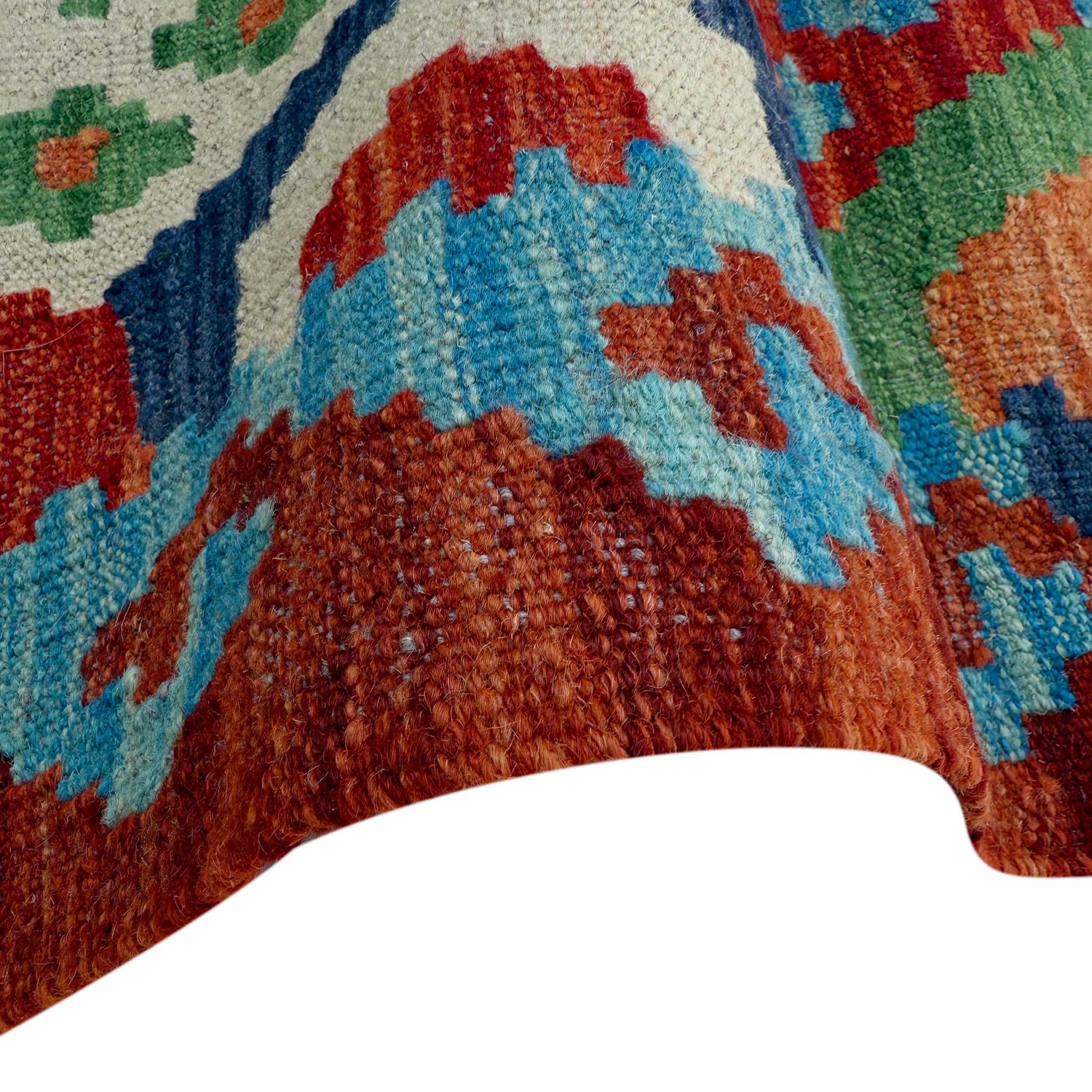 Handmade Multi Kilim Geometric 10' Runner