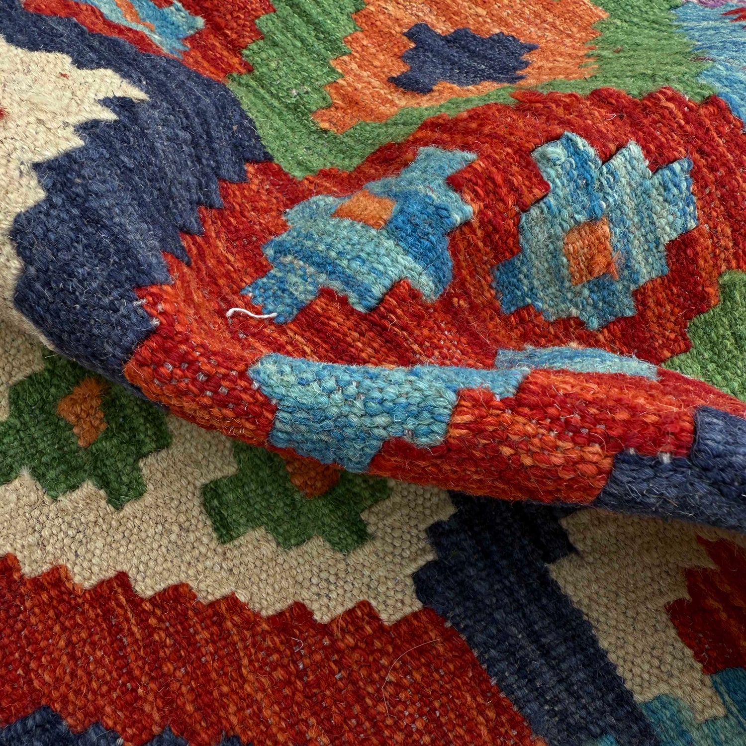 Handmade Multi Kilim Geometric 10' Runner