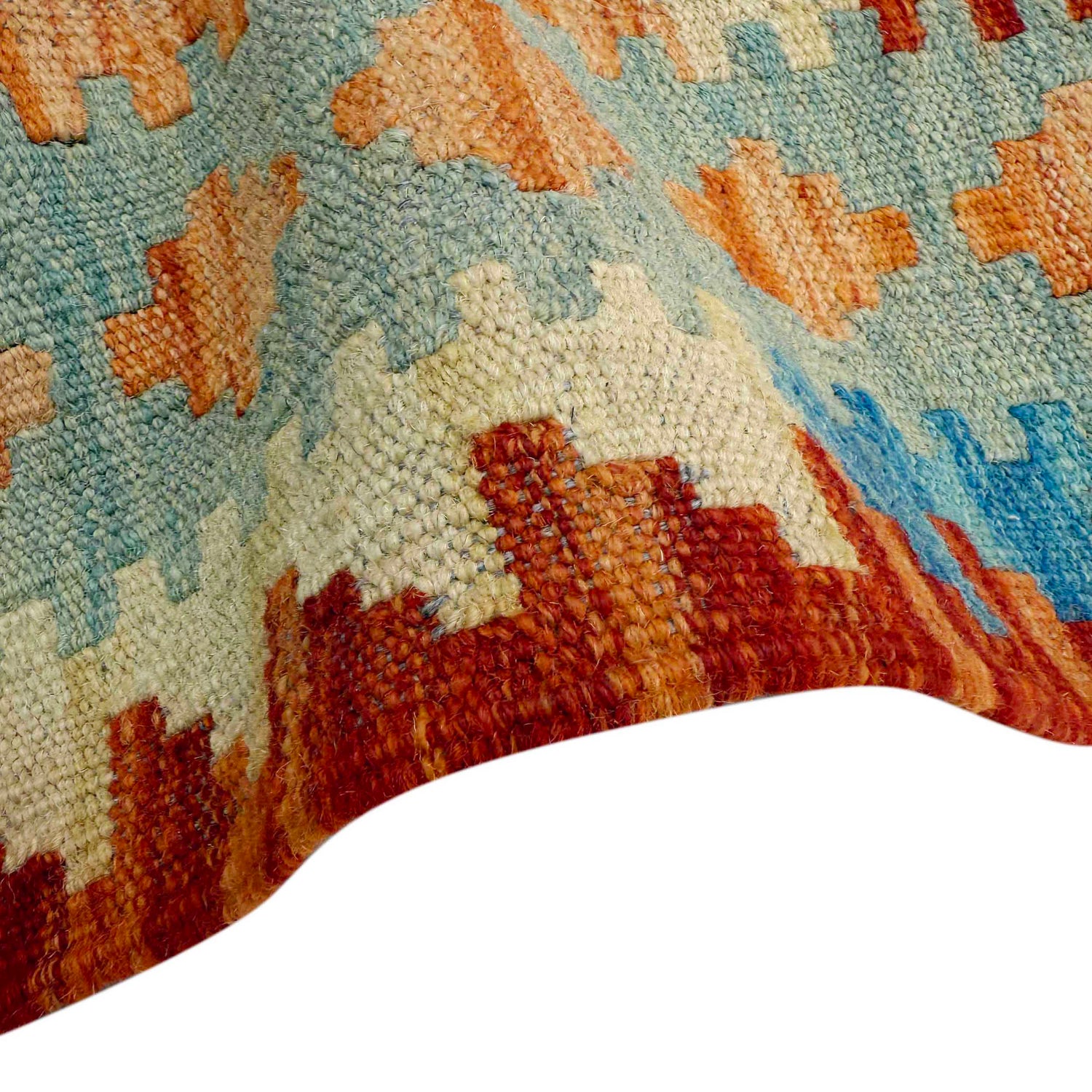 Handmade Multi Kilim Geometric 10' Runner