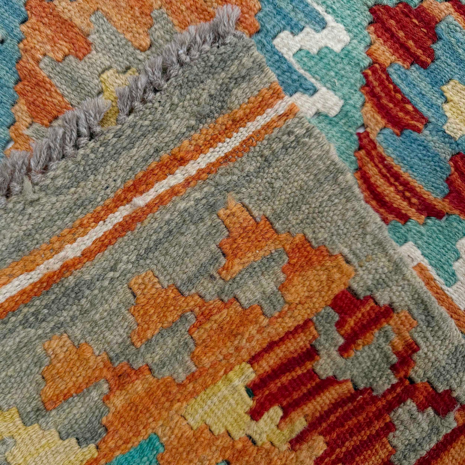Handmade Multi Kilim Geometric 10' Runner