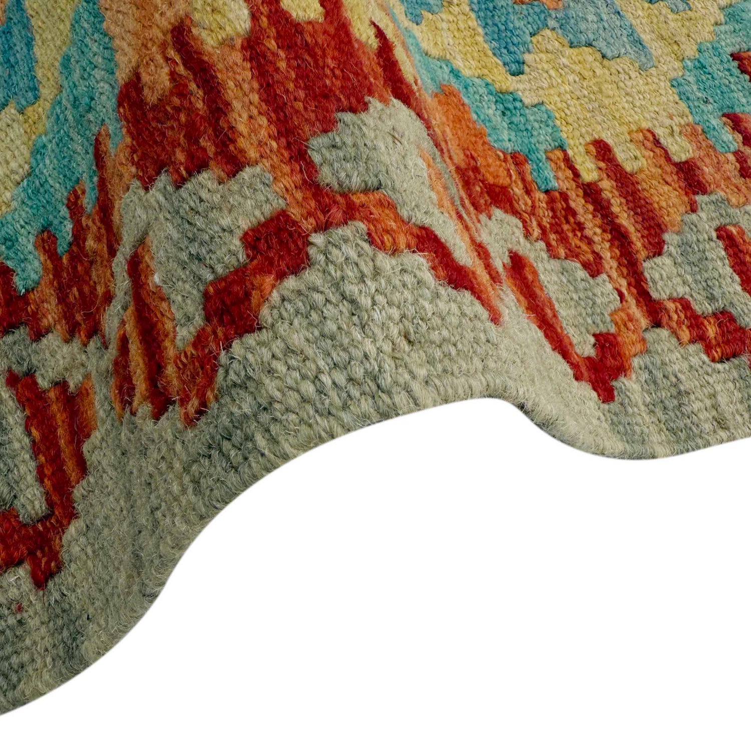 Handmade Multi Kilim Geometric 10' Runner