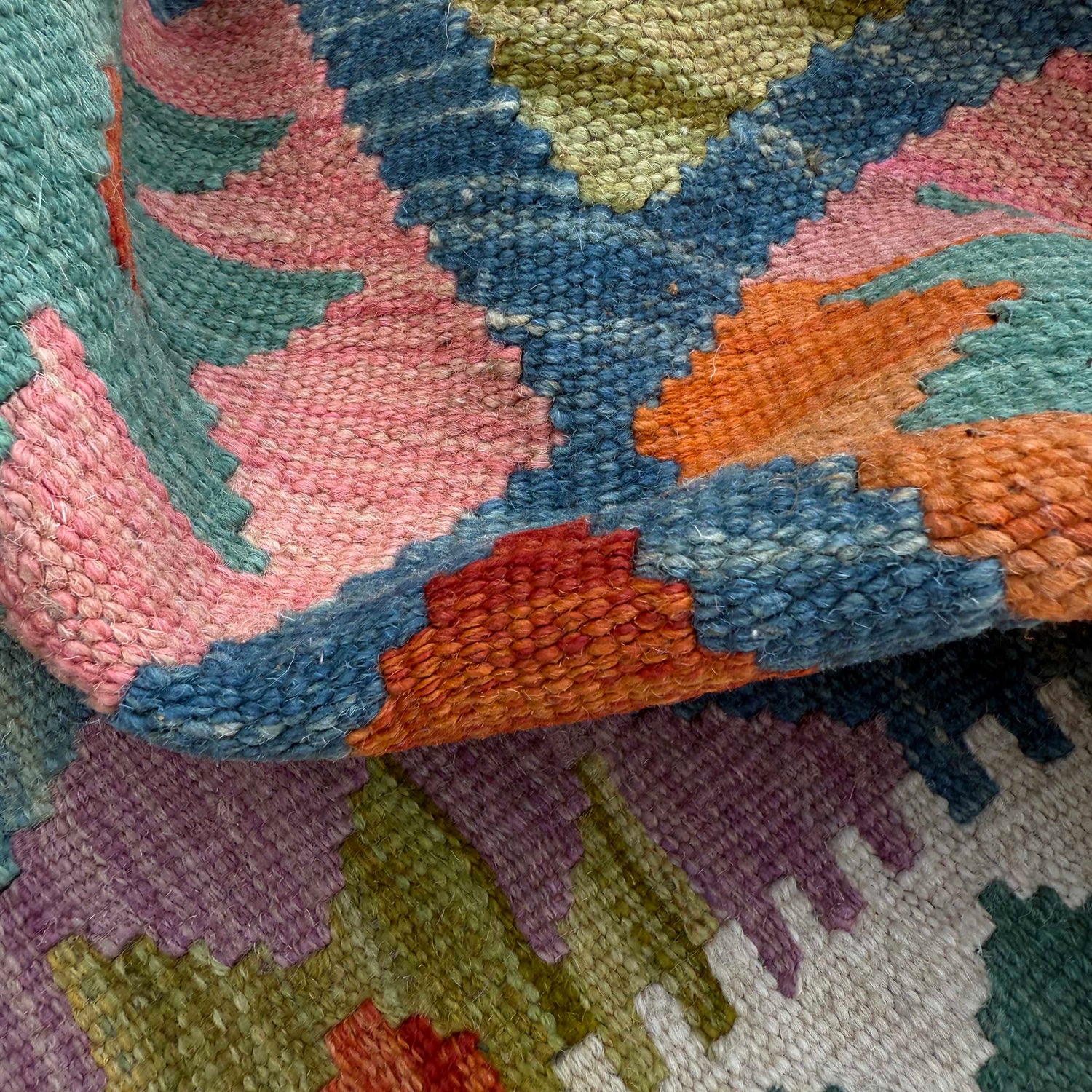 Handmade Multi Kilim Geometric 10' Runner
