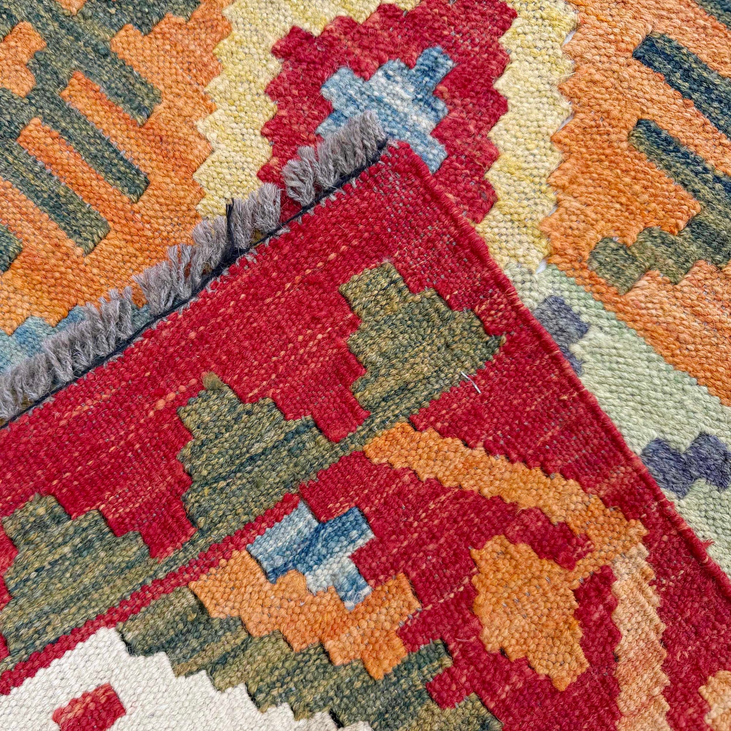 Handmade Multi Kilim Geometric 10' Runner