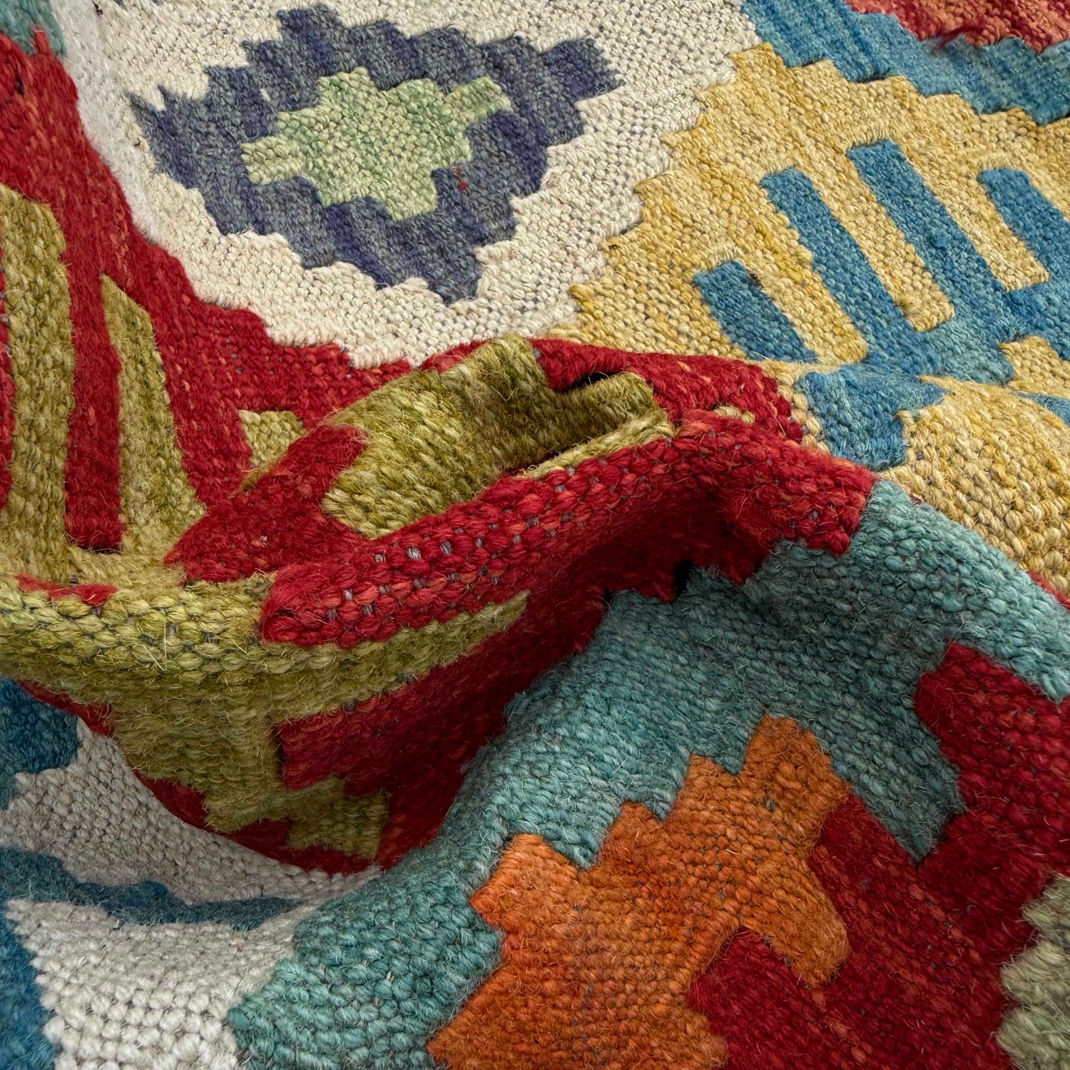 Handmade Multi Kilim Geometric 10' Runner