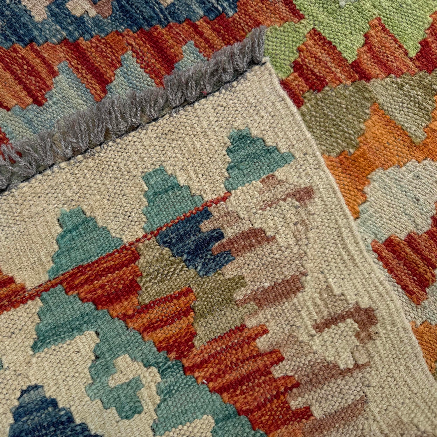 Handmade Multi Kilim Geometric 10' Runner