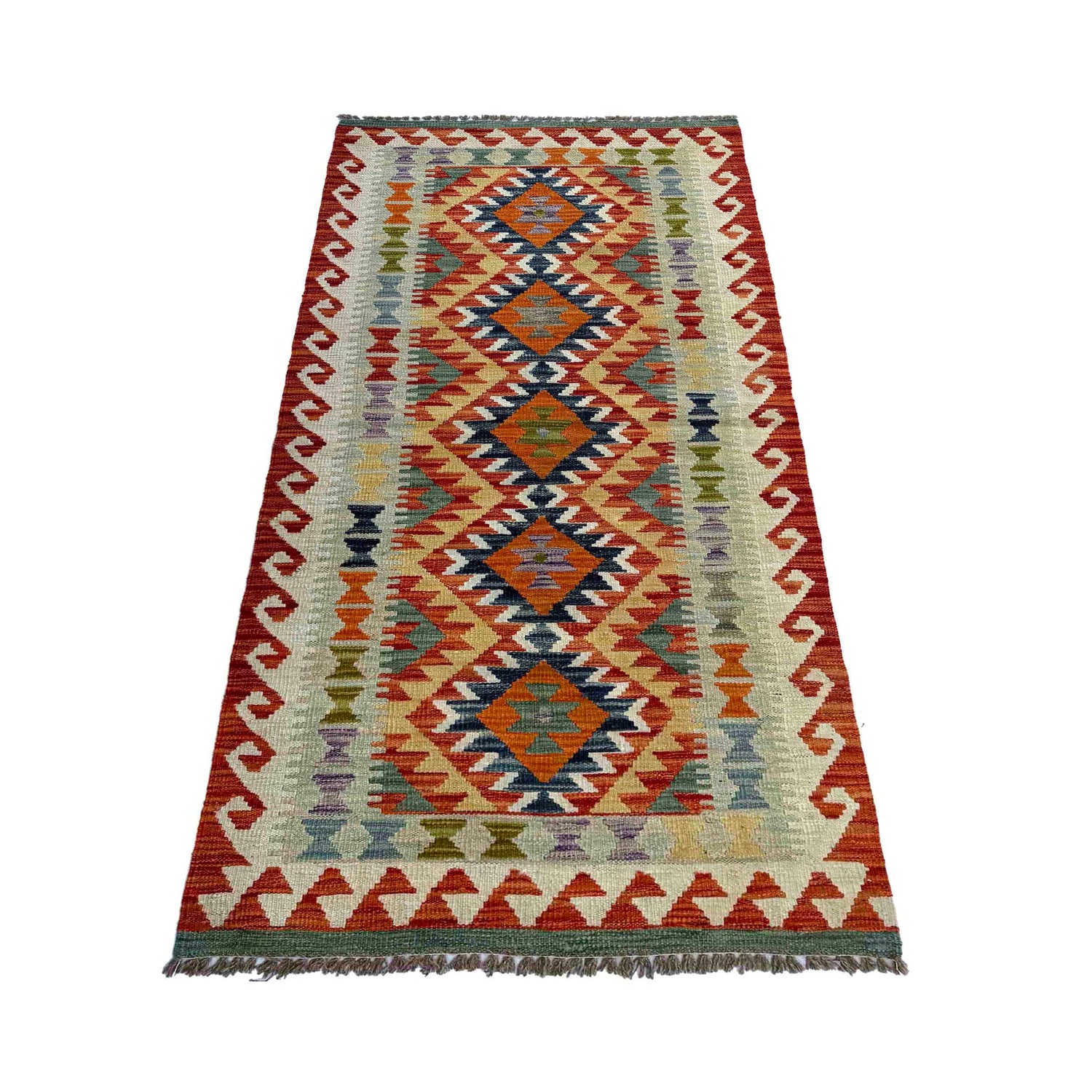 Handmade Multi Kilim Geometric 6' Runner