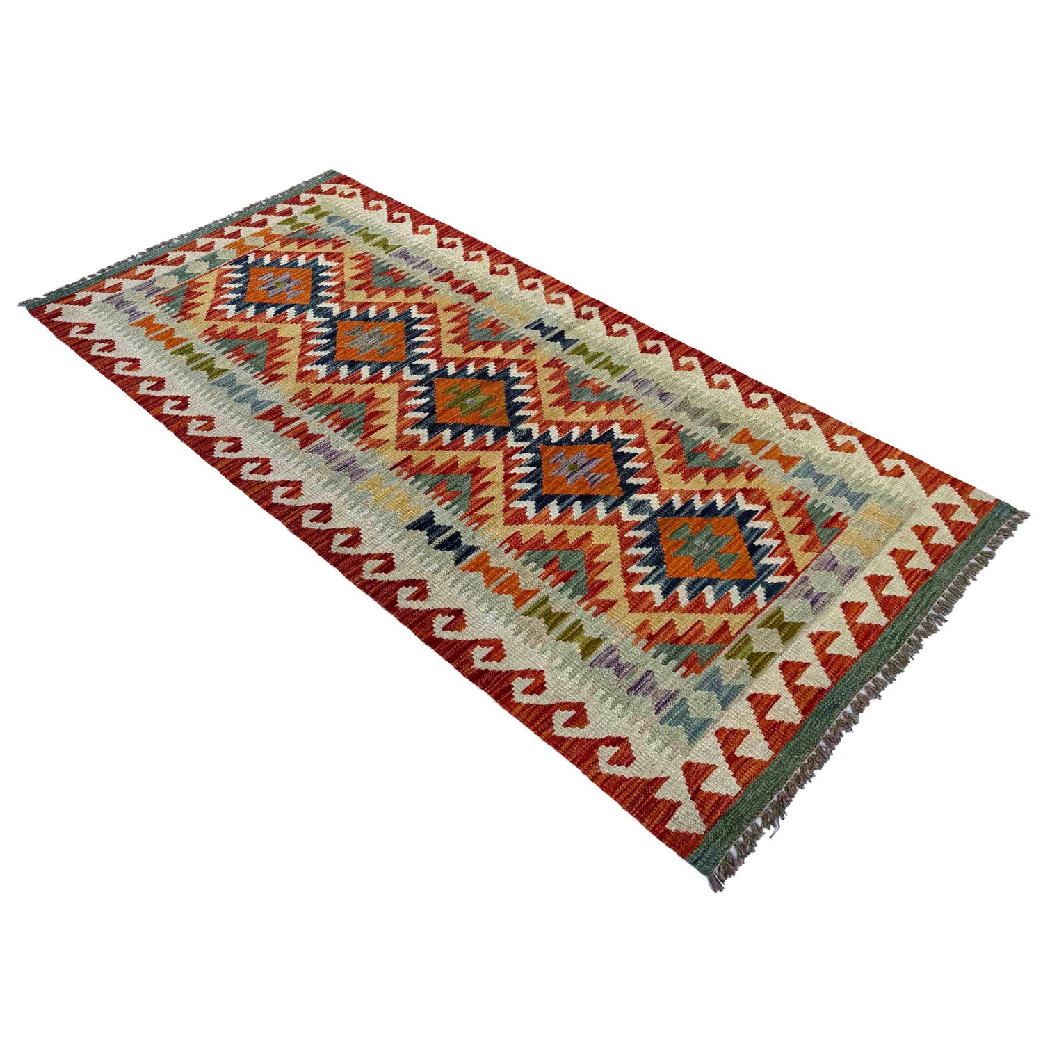 Handmade Multi Kilim Geometric 6' Runner