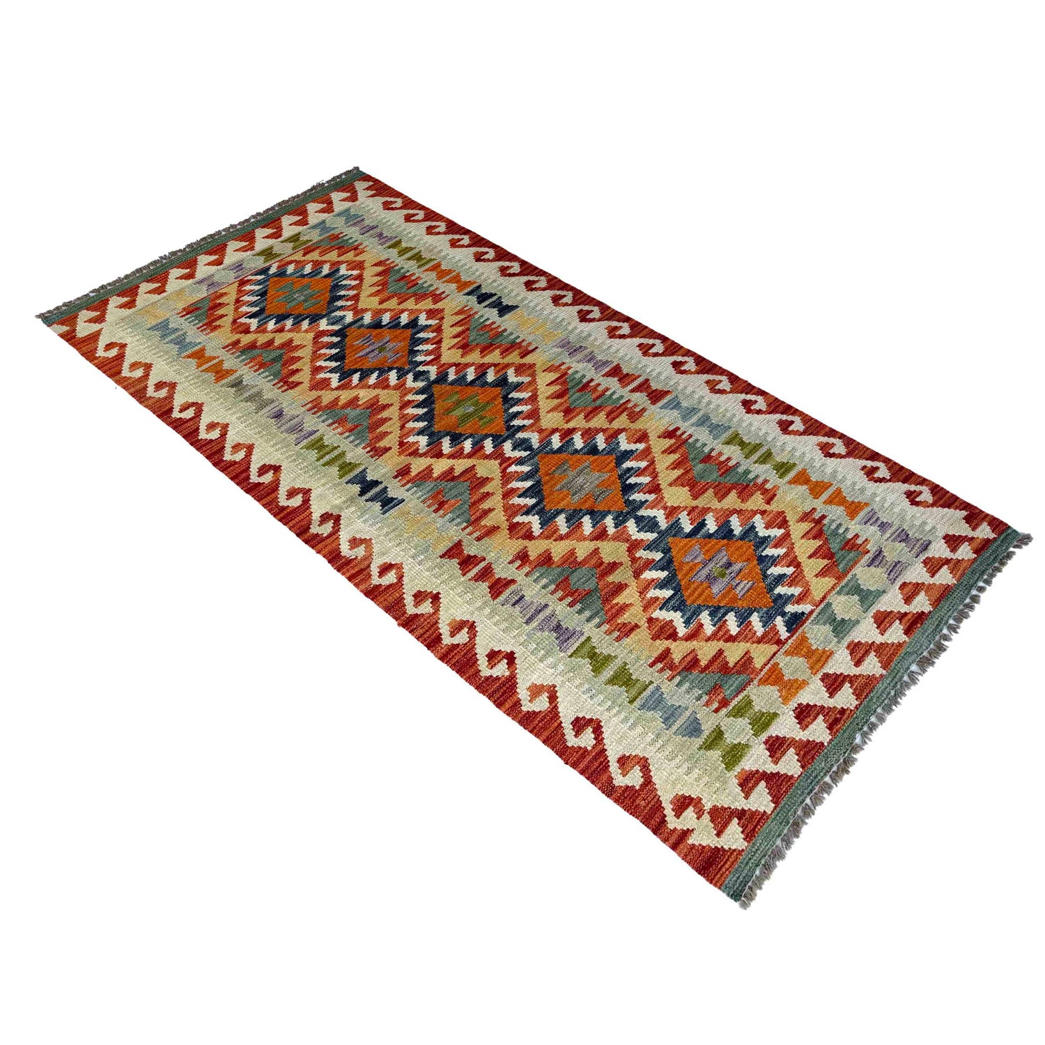 Handmade Multi Kilim Geometric 6' Runner