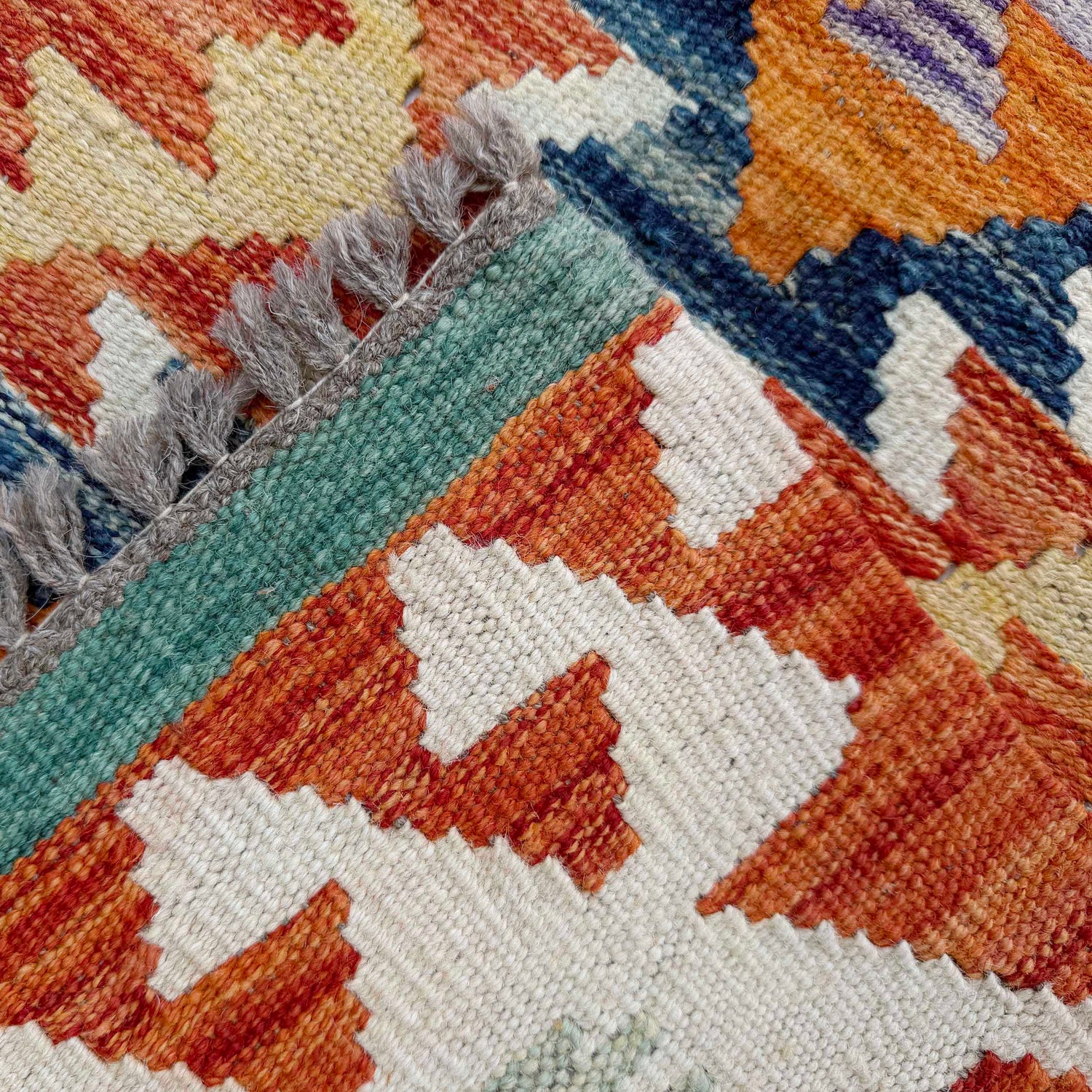 Handmade Multi Kilim Geometric 6' Runner