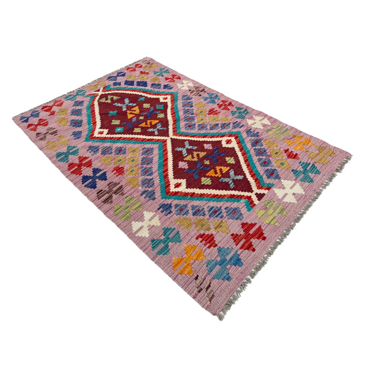 Handmade Multi Kilim Geometric 2x4 ft