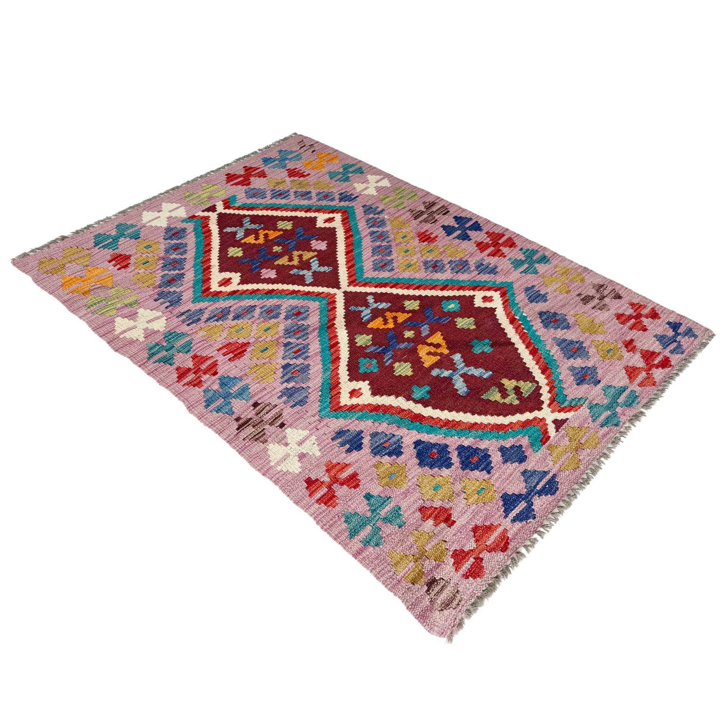 Handmade Multi Kilim Geometric 2x4 ft