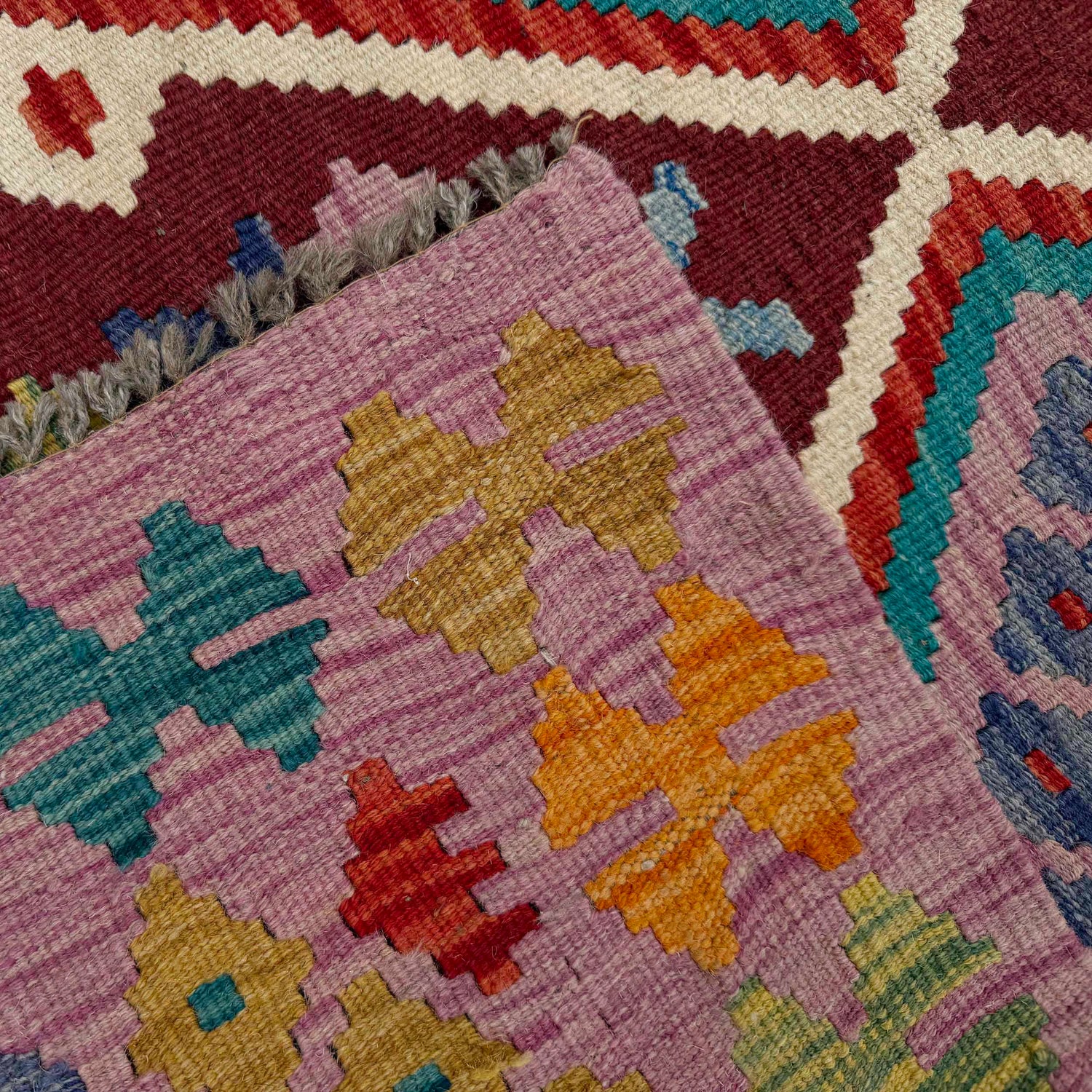 Handmade Multi Kilim Geometric 2x4 ft