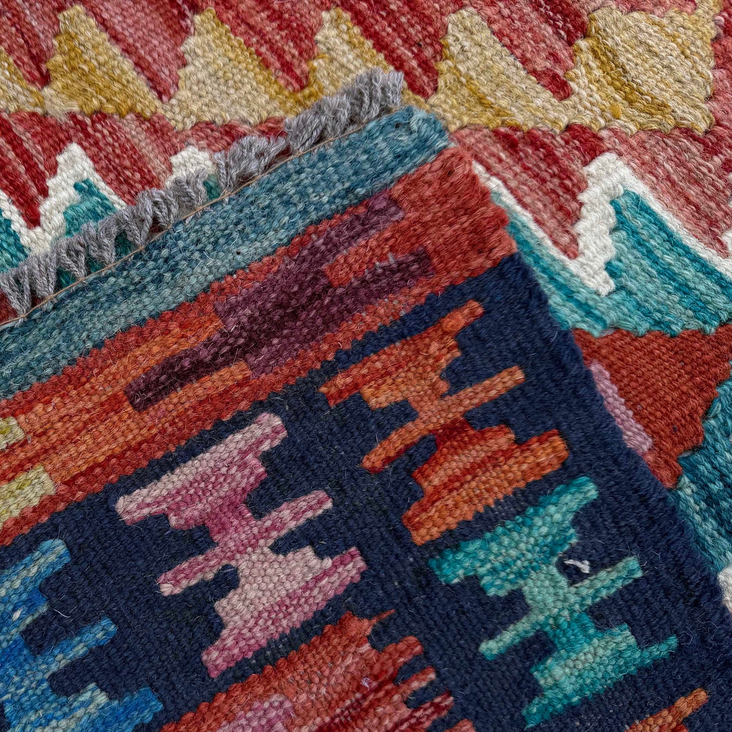 Handmade Multi Kilim Geometric 2x4 ft