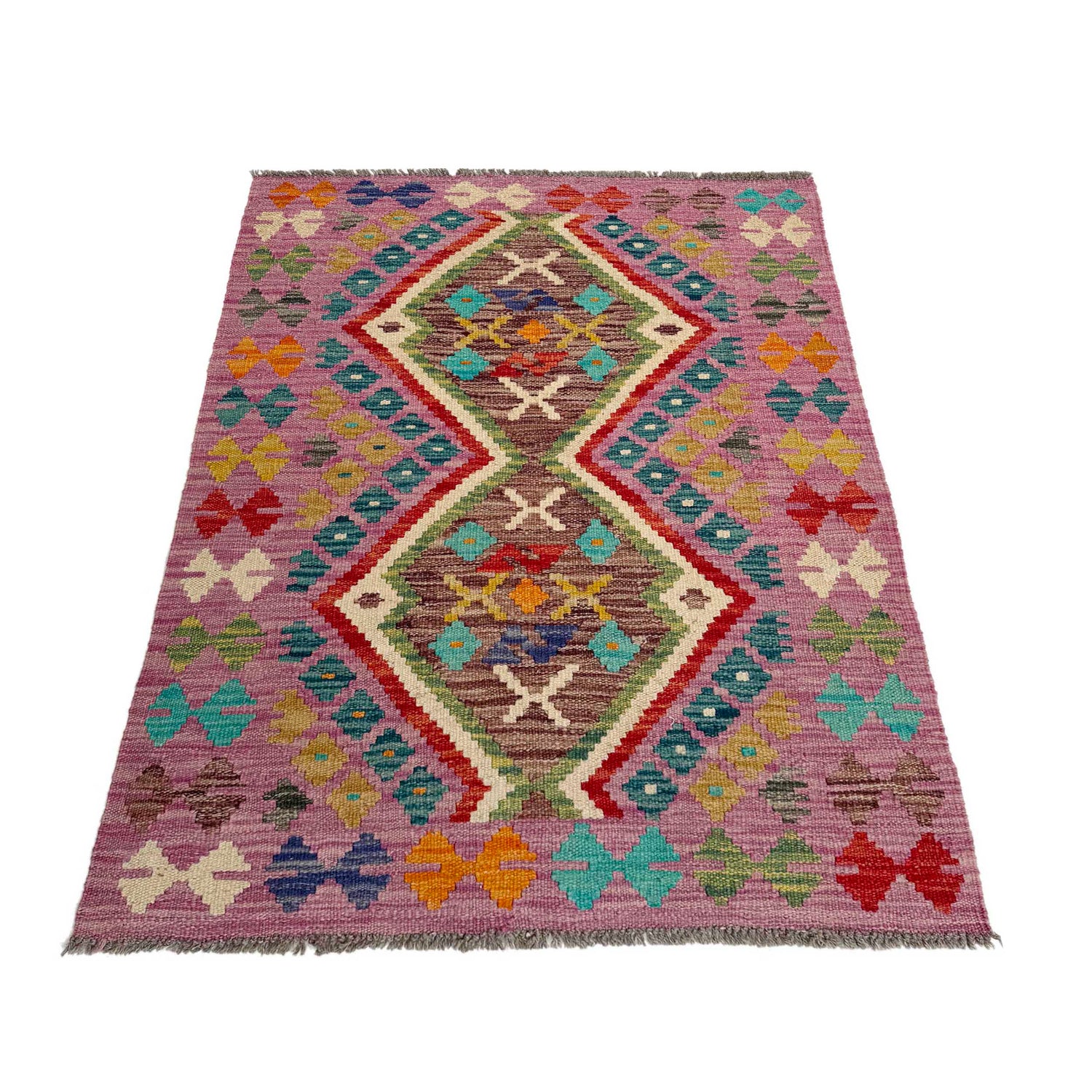 Handmade Multi Kilim Geometric 2x4 ft