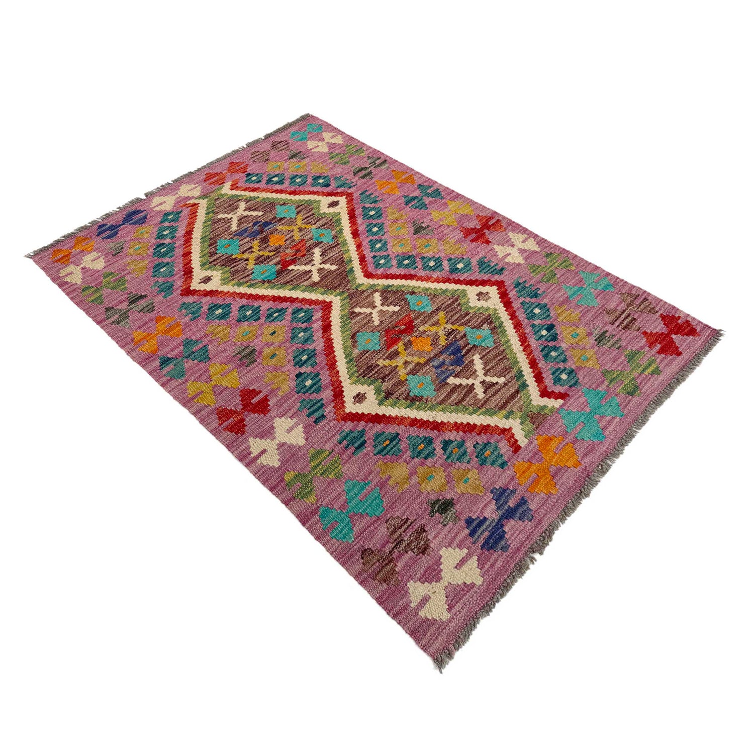 Handmade Multi Kilim Geometric 2x4 ft