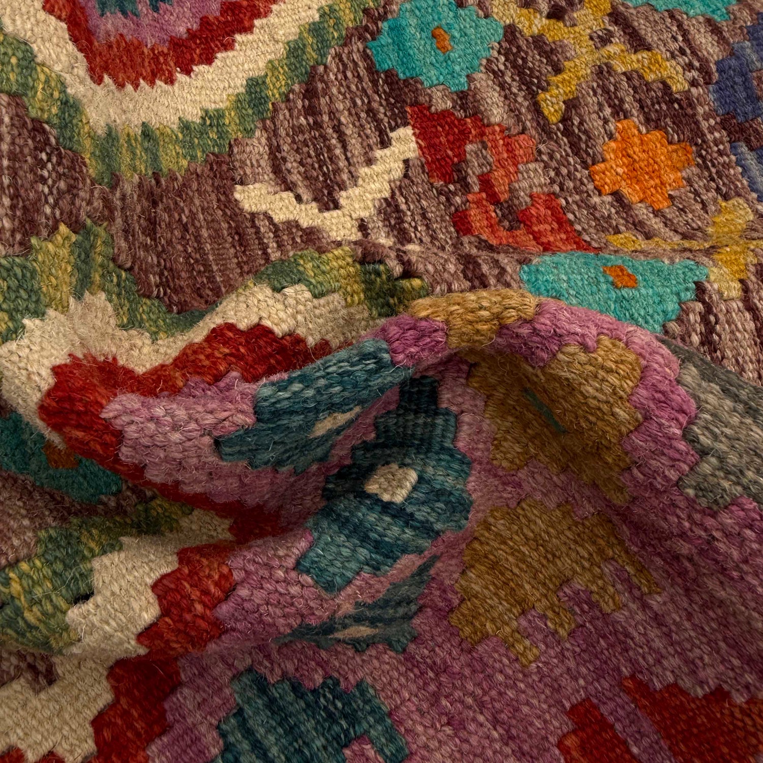 Handmade Multi Kilim Geometric 2x4 ft