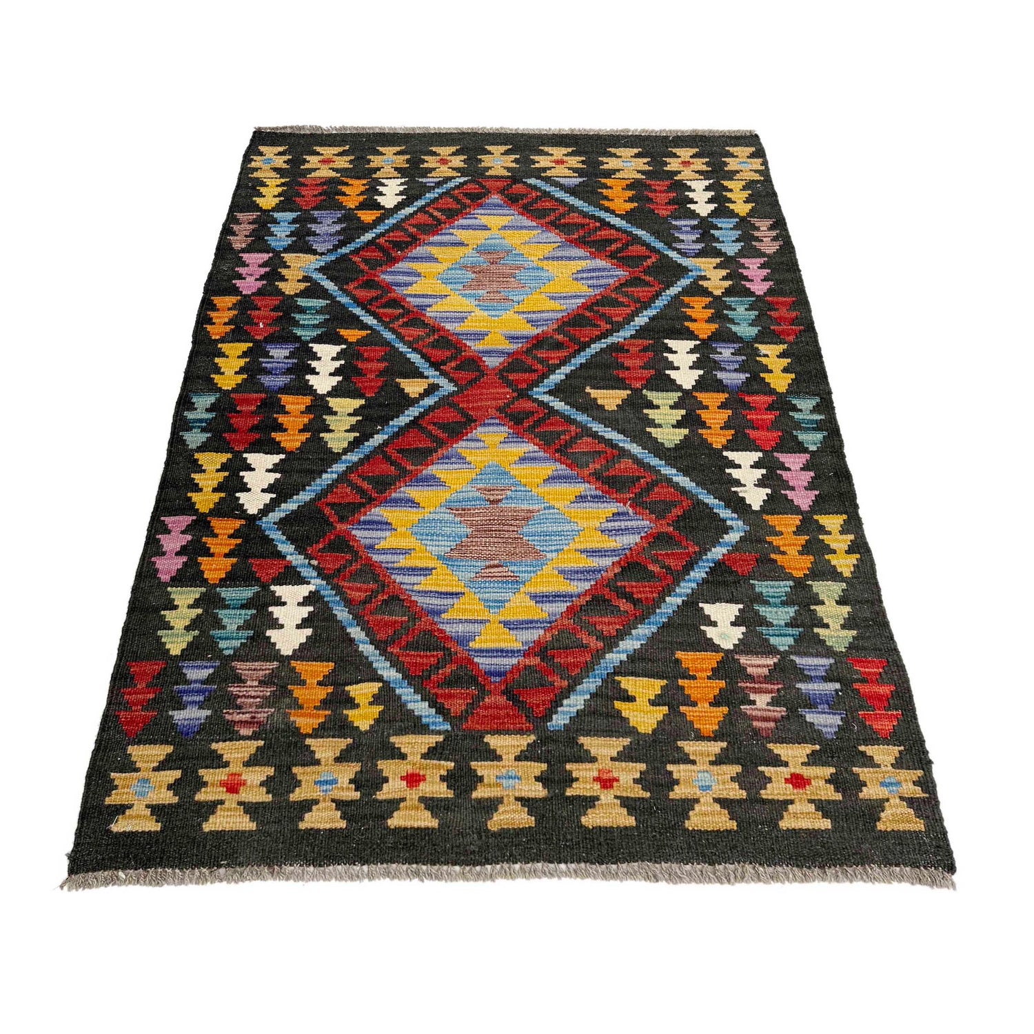Handmade Multi Kilim Geometric 2x4 ft