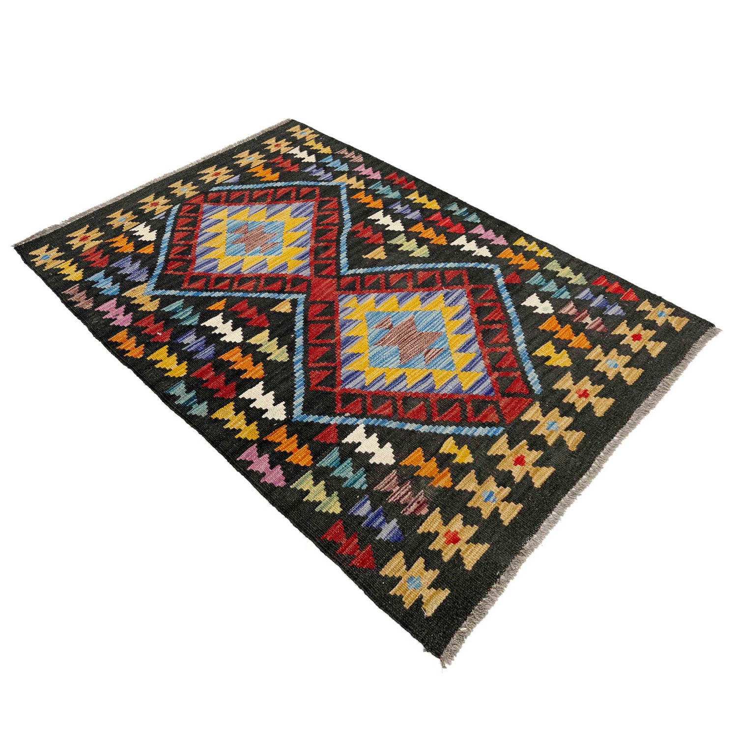 Handmade Multi Kilim Geometric 2x4 ft