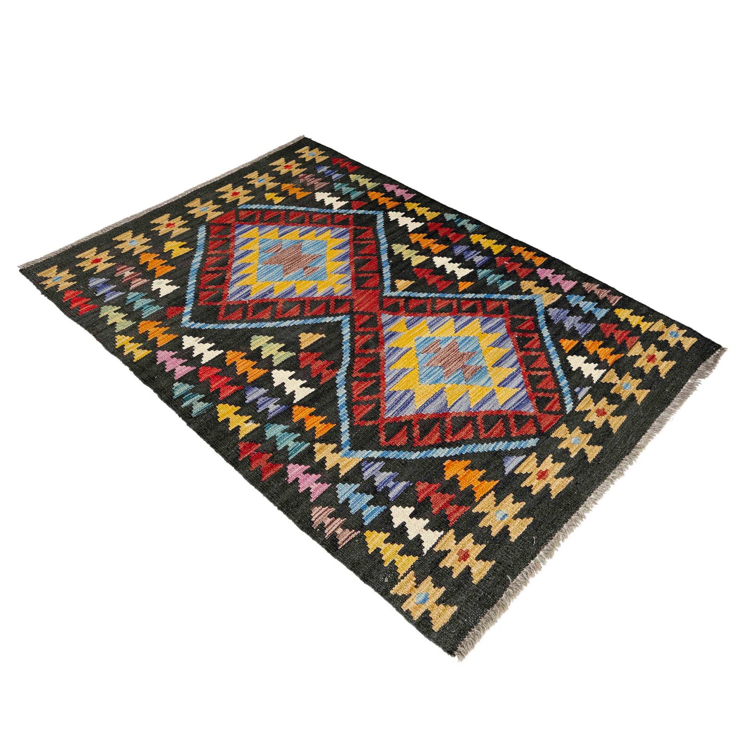 Handmade Multi Kilim Geometric 2x4 ft