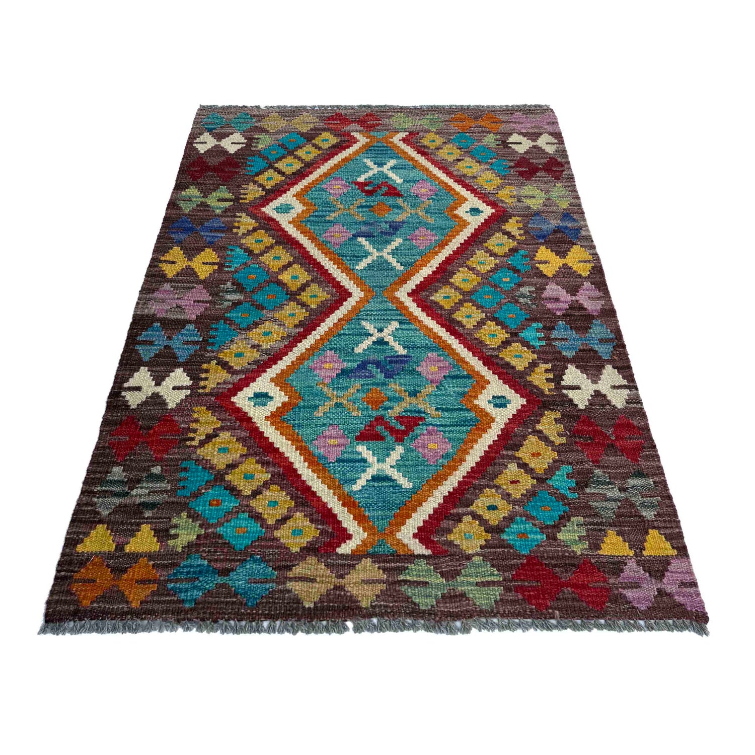 Handmade Multi Kilim Geometric 2x4 ft