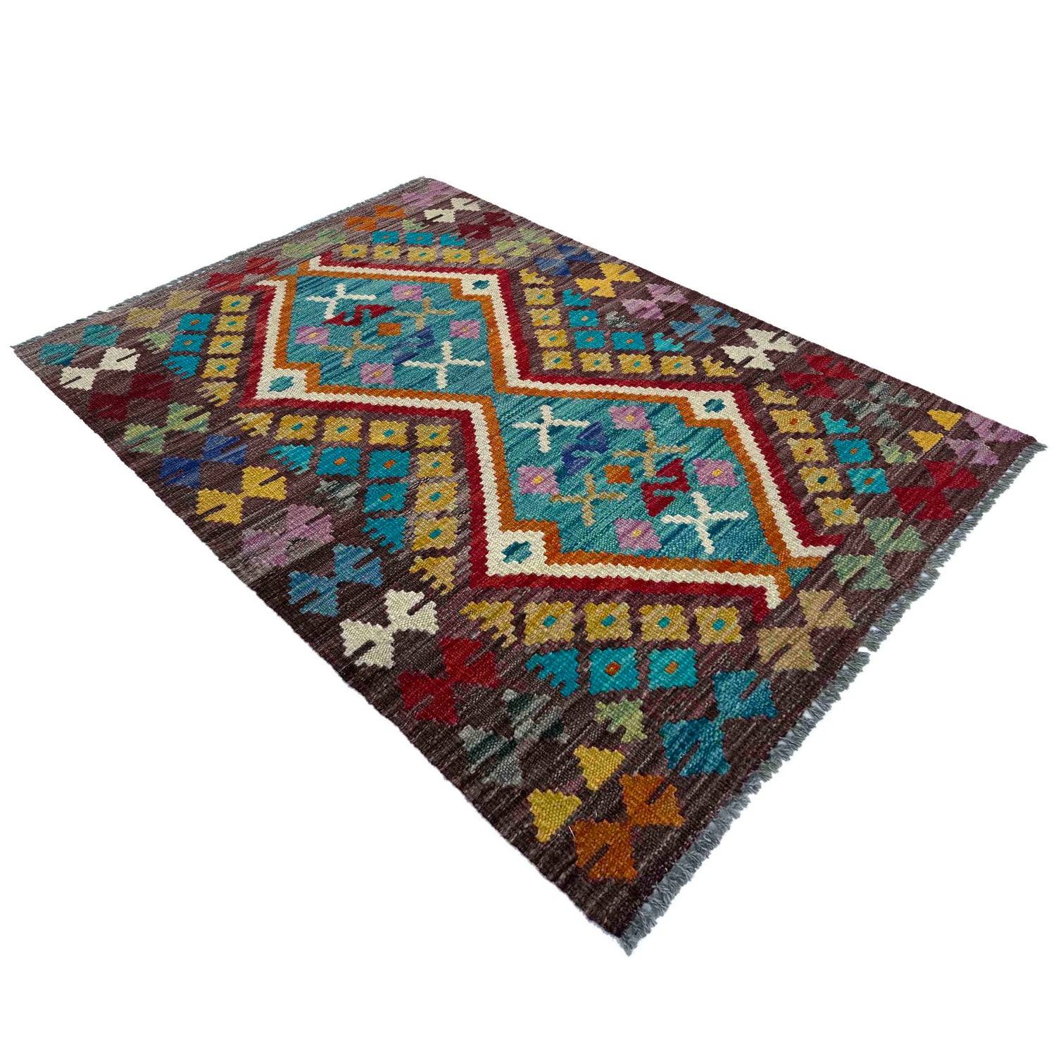 Handmade Multi Kilim Geometric 2x4 ft