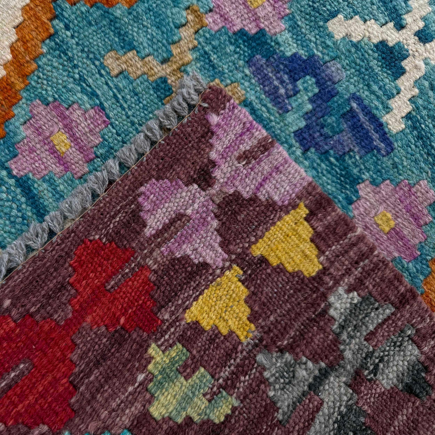 Handmade Multi Kilim Geometric 2x4 ft