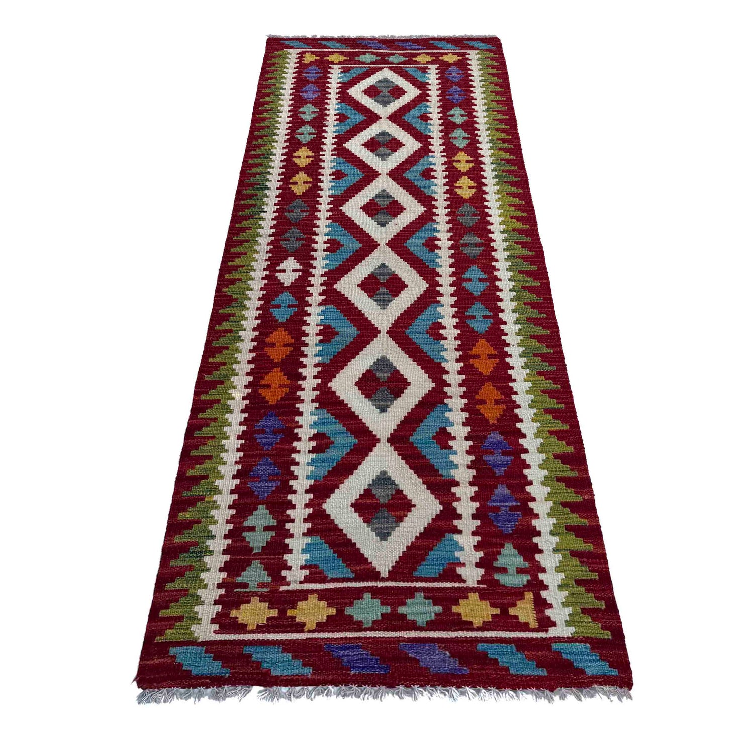 Handmade Multi Kilim Geometric 6' Runner