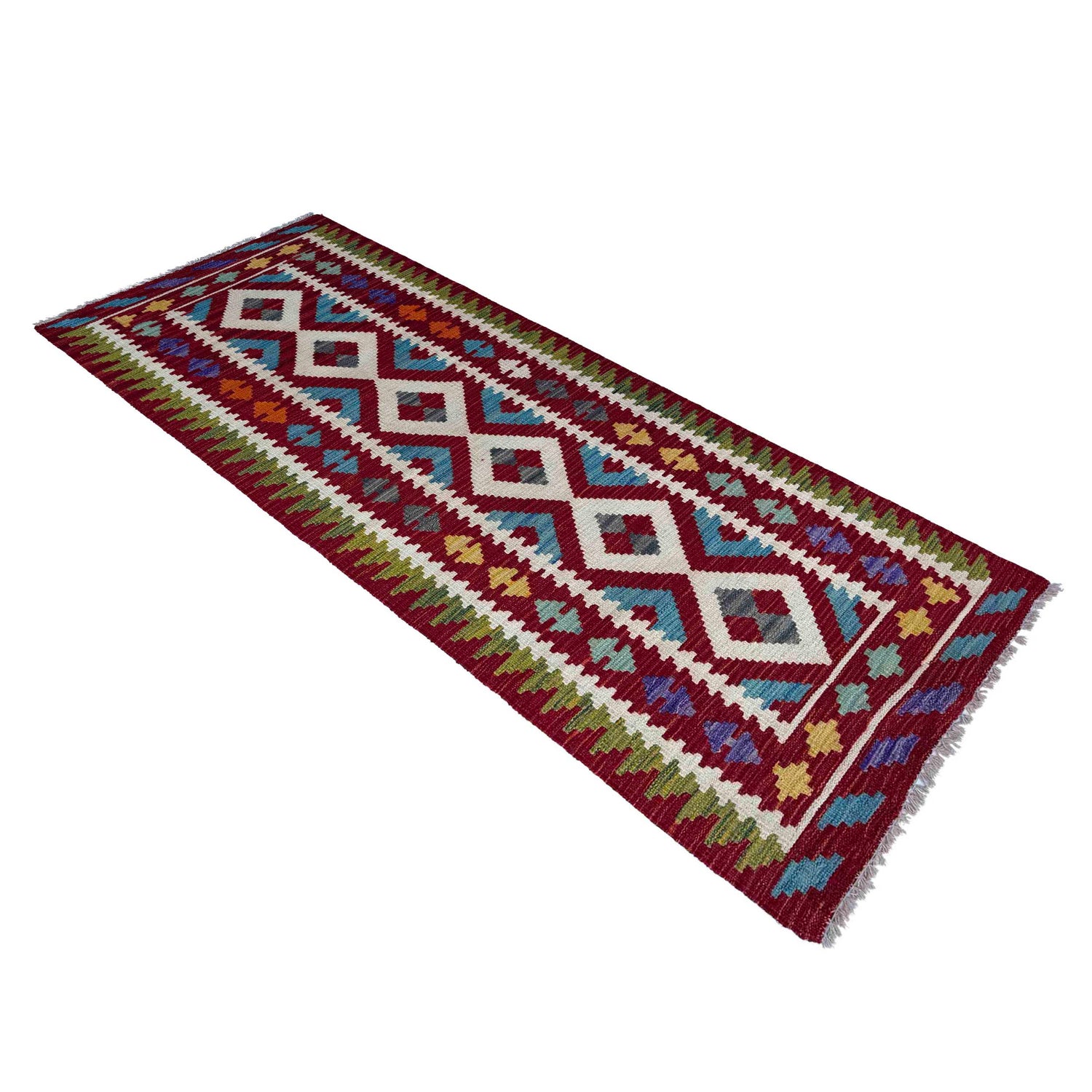 Handmade Multi Kilim Geometric 6' Runner