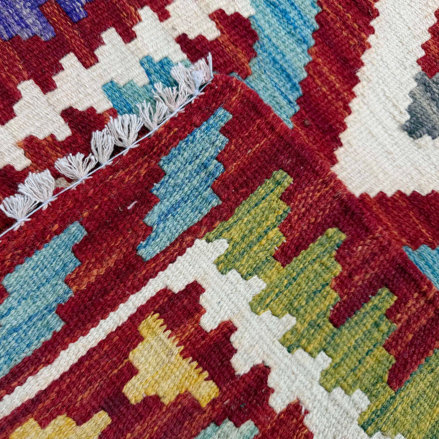 Handmade Multi Kilim Geometric 6' Runner