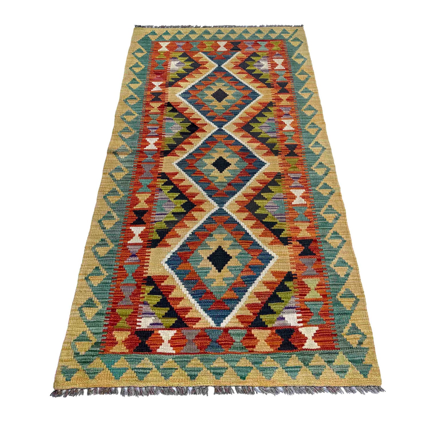 Handmade Multi Kilim Geometric 6' Runner