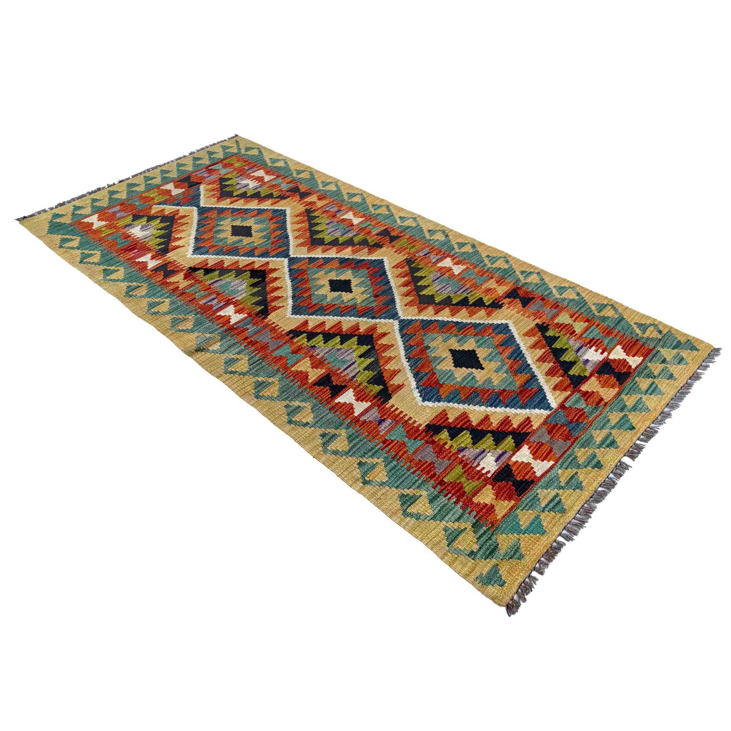 Handmade Multi Kilim Geometric 6' Runner