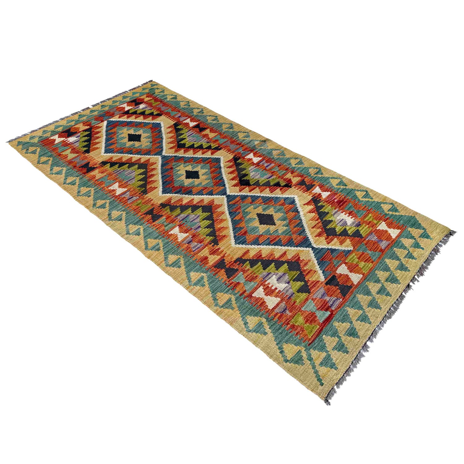 Handmade Multi Kilim Geometric 6' Runner