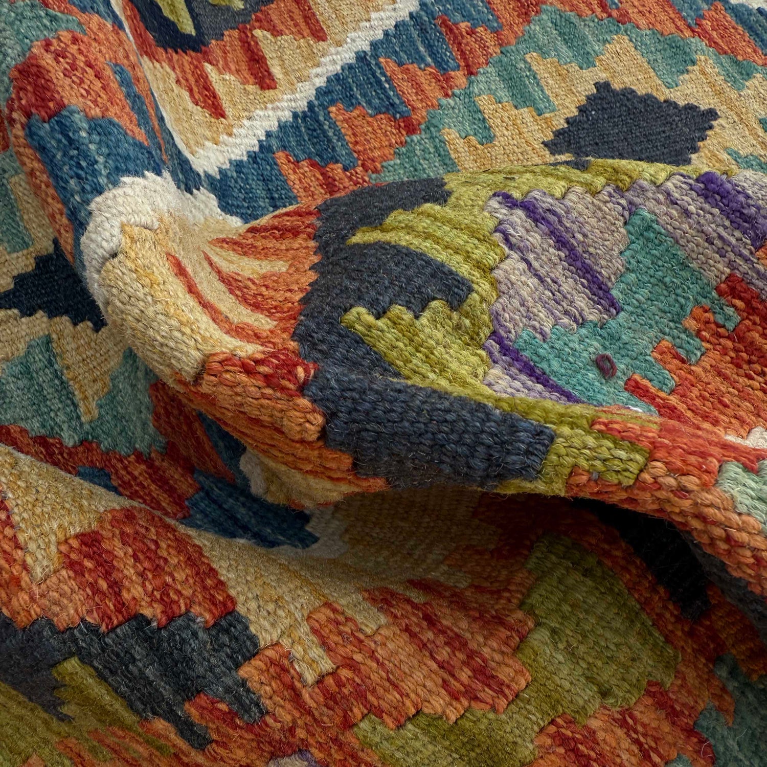 Handmade Multi Kilim Geometric 6' Runner